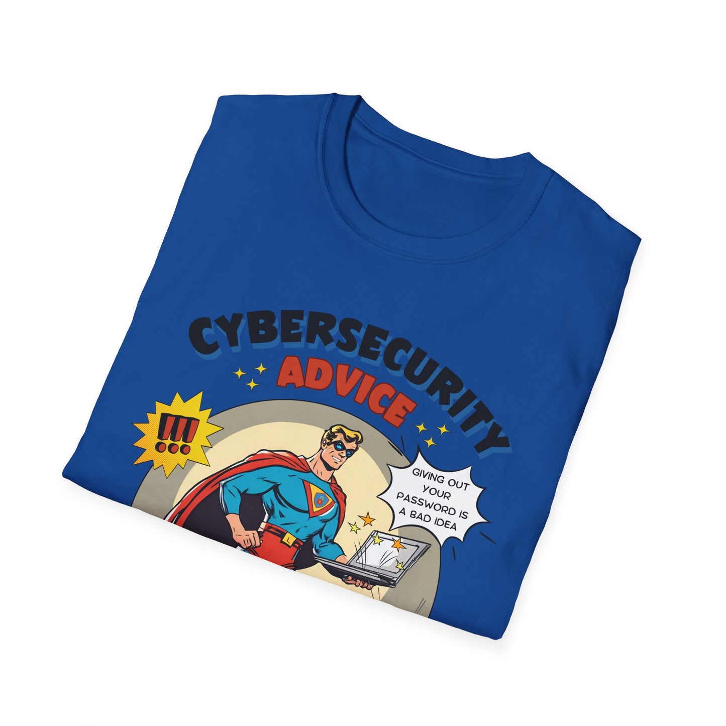 Men in stem Superhero shirt | Male Cybersecurity Advice | Vintage comic style