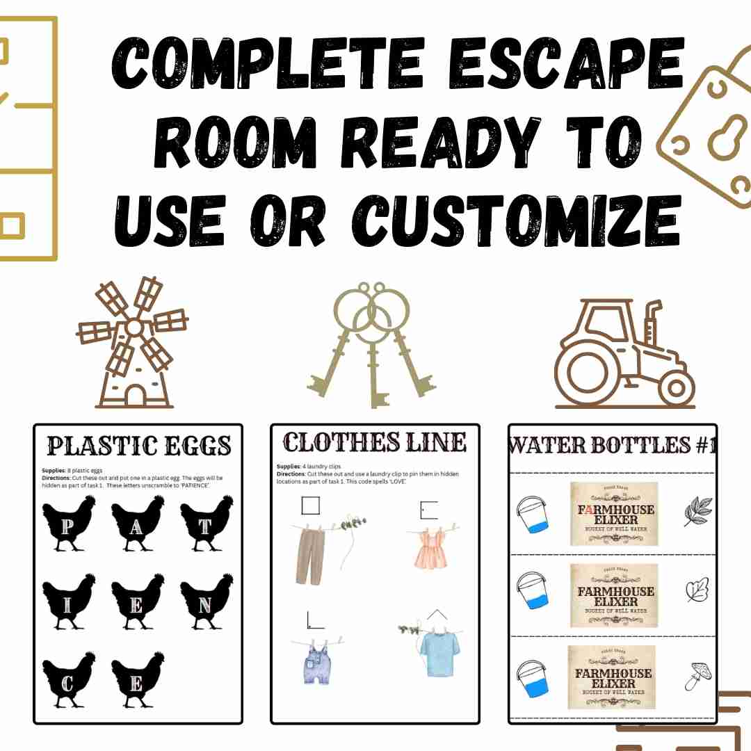 Escape Room for Family Reunions | Editable & Customizable Farm Life Escape Room | Digital Download