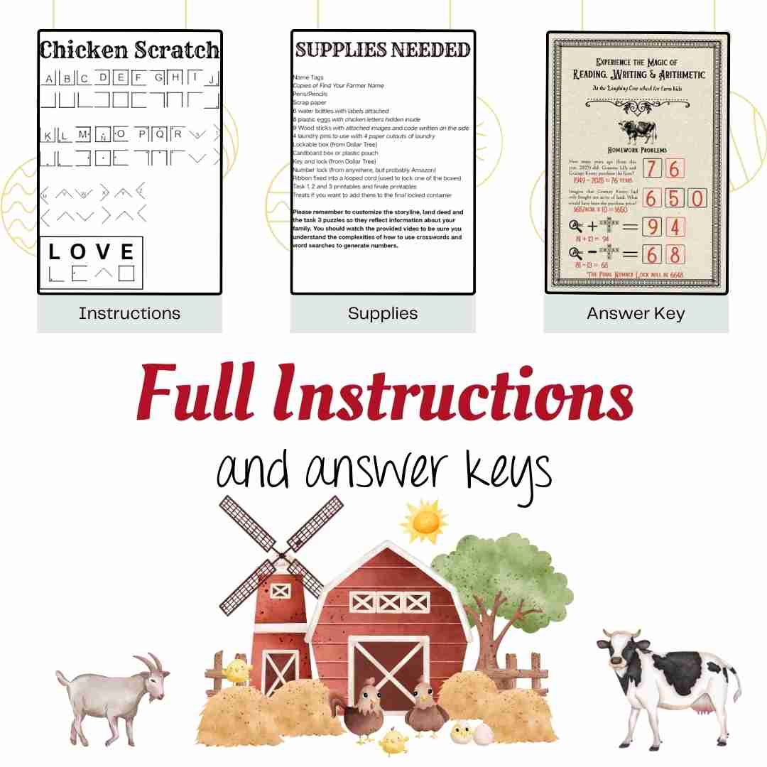 Escape Room for Family Reunions | Editable & Customizable Farm Life Escape Room | Digital Download