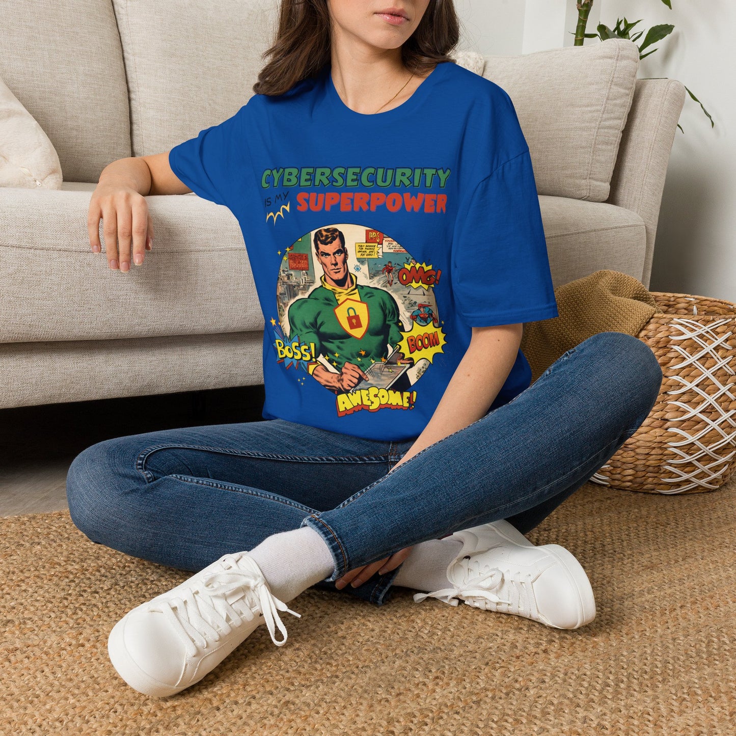 Cyber Security is my Superpower shirt | Cybersecurity Superhero shirt | Vintage Comic book style