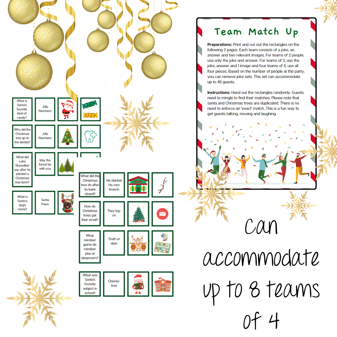 Christmas Games Set 2: Easy No Prep Christmas Party Games for Teams | Office Party| Think Fast | Charades | Family Feud | Instant Download