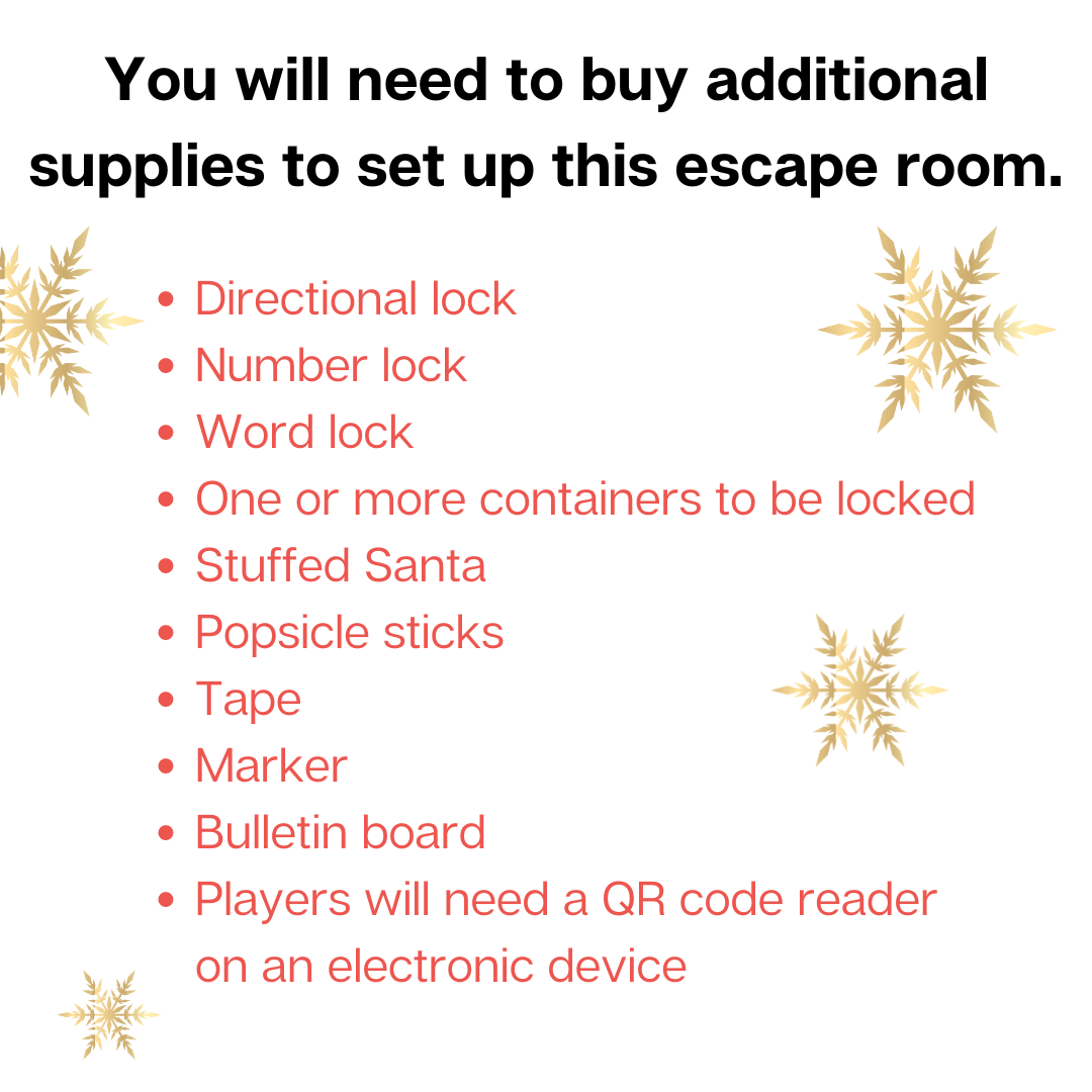 Christmas Escape Room Set 1: Save Santa from Scrooge and the Grinch | Christmas Game for Kids | Team Game | Instant Download