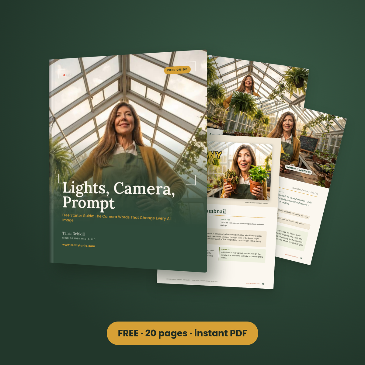 FREE GIFT: AI Images & Video 20-page guide that shows how one camera word changes an AI image, with a real example for every term.