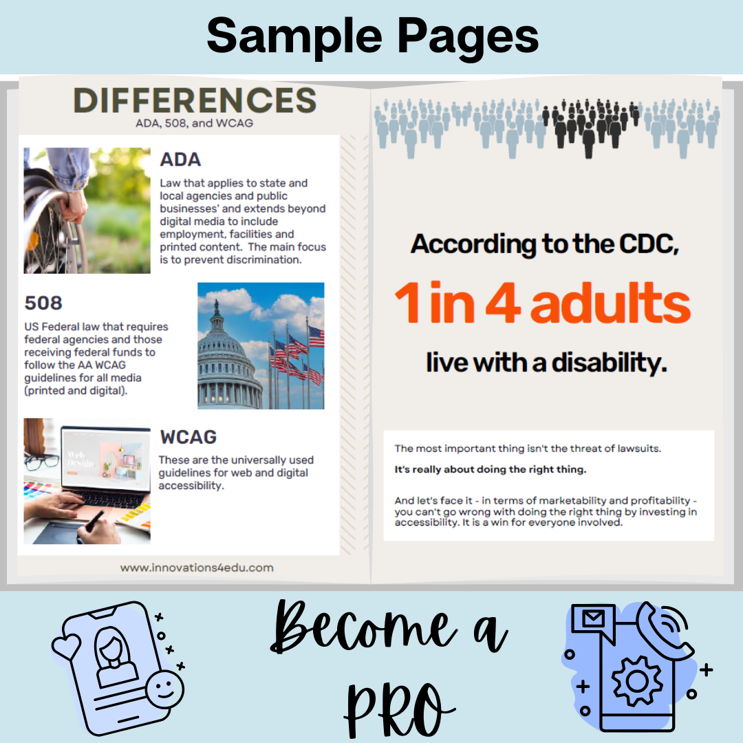 Accessibility: Learn about WCAG 508 Accessibility for E-Learning Courses Built with Articulate Storyline | Instant Download