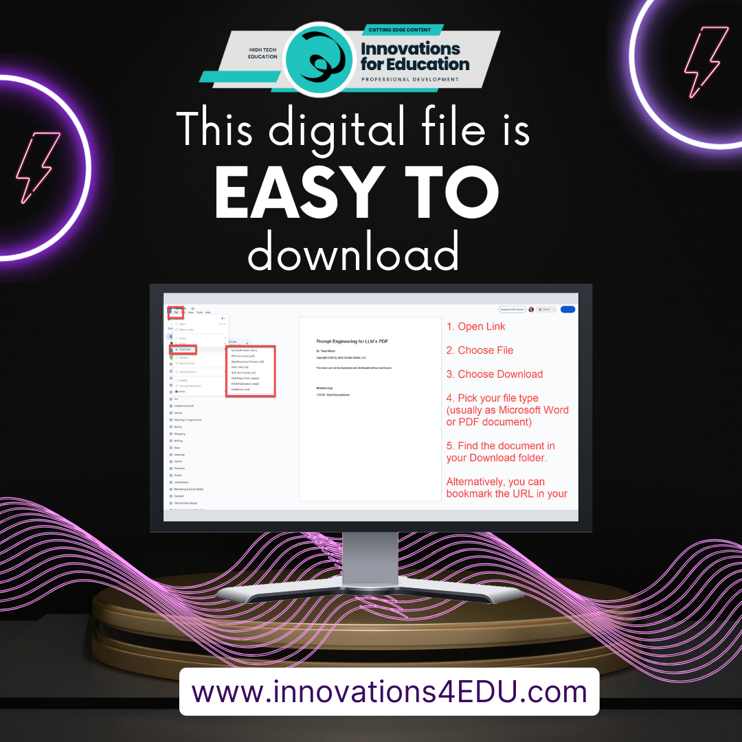 Prompt Engineering for LLM’s PDF | Story Based Lessons | 100's of Copy & Paste Prompts | Instant Download