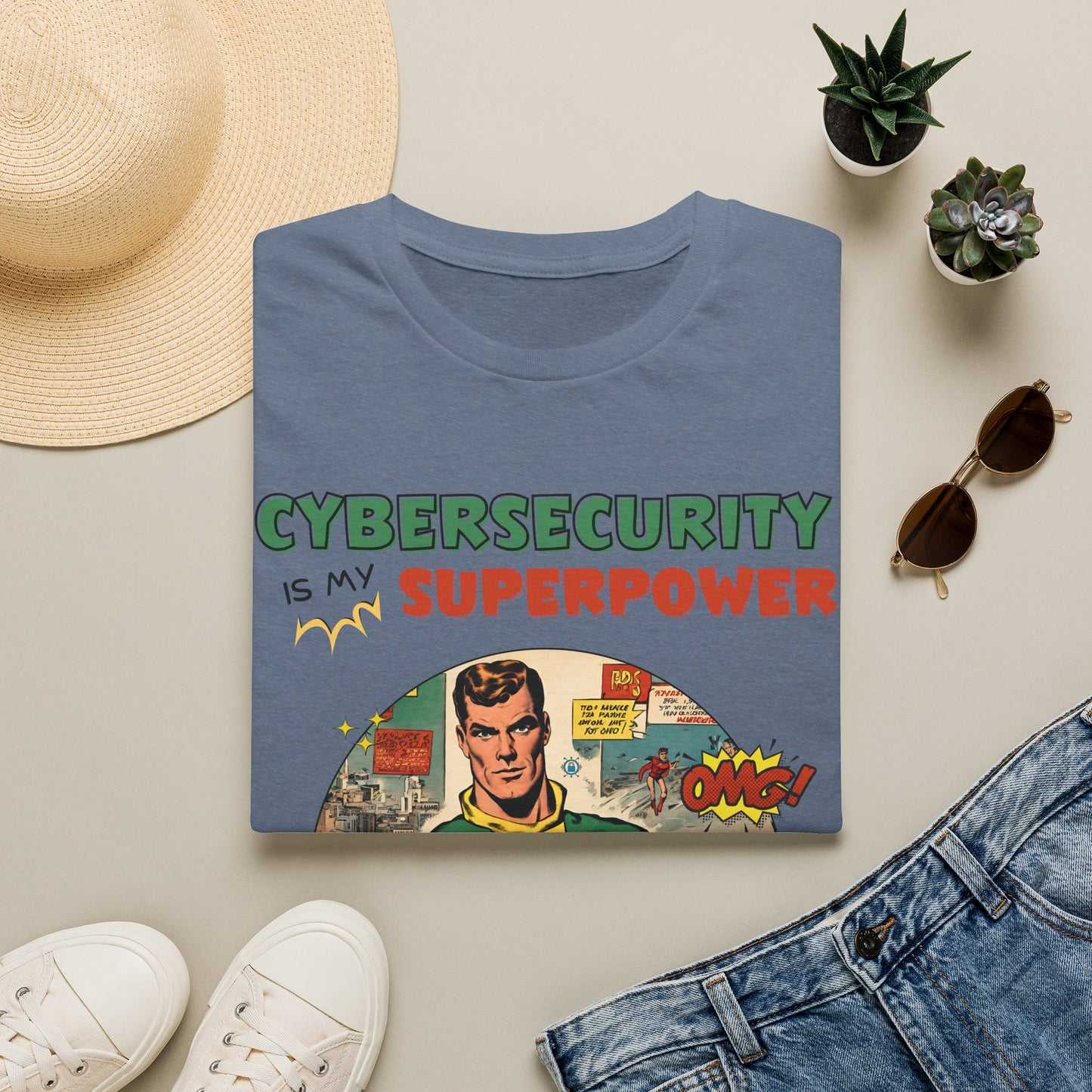 Cyber Security is my Superpower shirt | Cybersecurity Superhero shirt | Vintage Comic book style