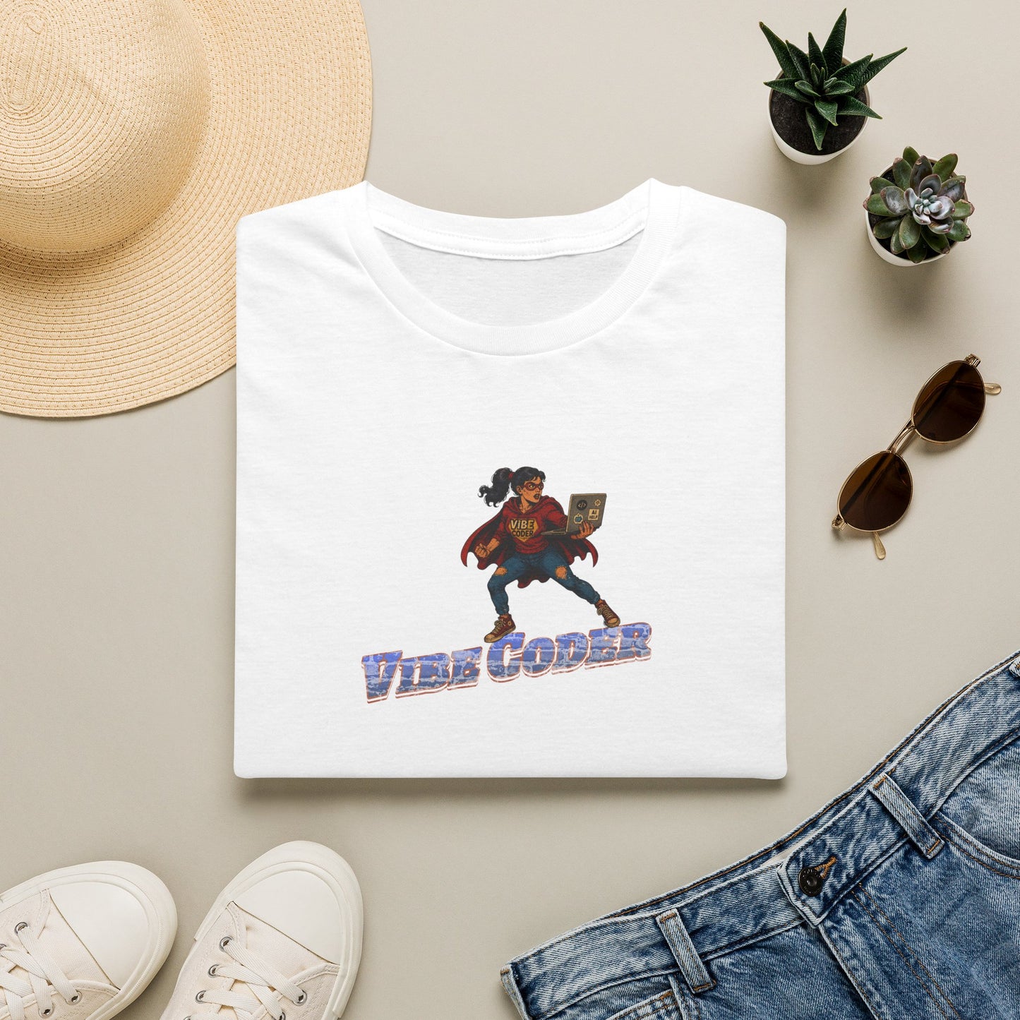 Vibe Coder LIfestyle Shirt | Super Hero Girl Vibe Coding | Funny Tech shirt for Women | Girls in STEM shirt