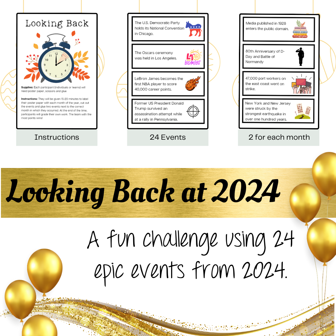 New Years Games Set 3: 5 NYE Games for 2024 New Years Eve Party | Customized for 2024 | Find Your 2025 Year of the Snake Name | Instant Download