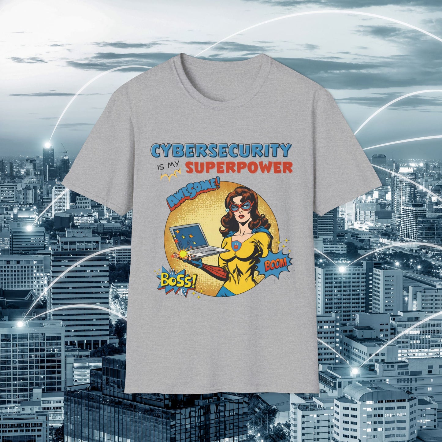 Women in stem  Cyber Security is my Superpower shirt | Cybersecurity Superhero shirt | Vintage Comic book style