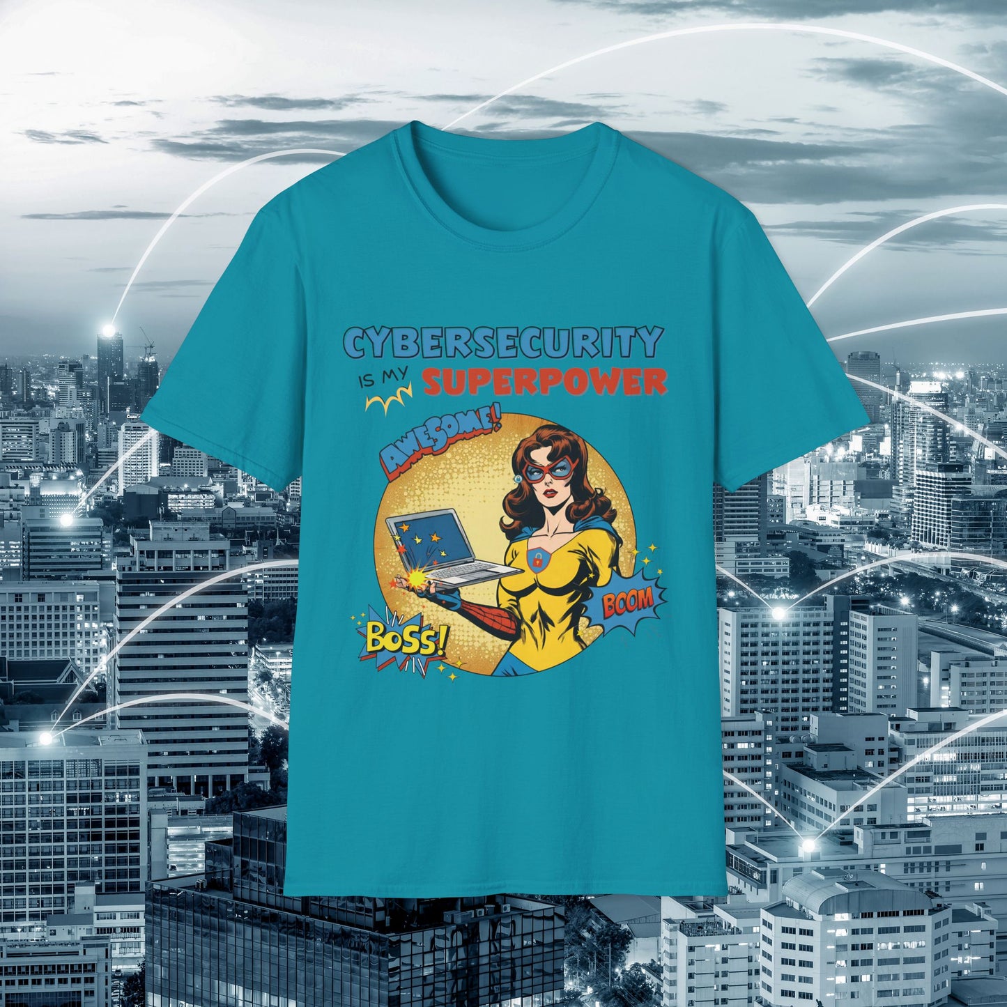 Women in stem  Cyber Security is my Superpower shirt | Cybersecurity Superhero shirt | Vintage Comic book style