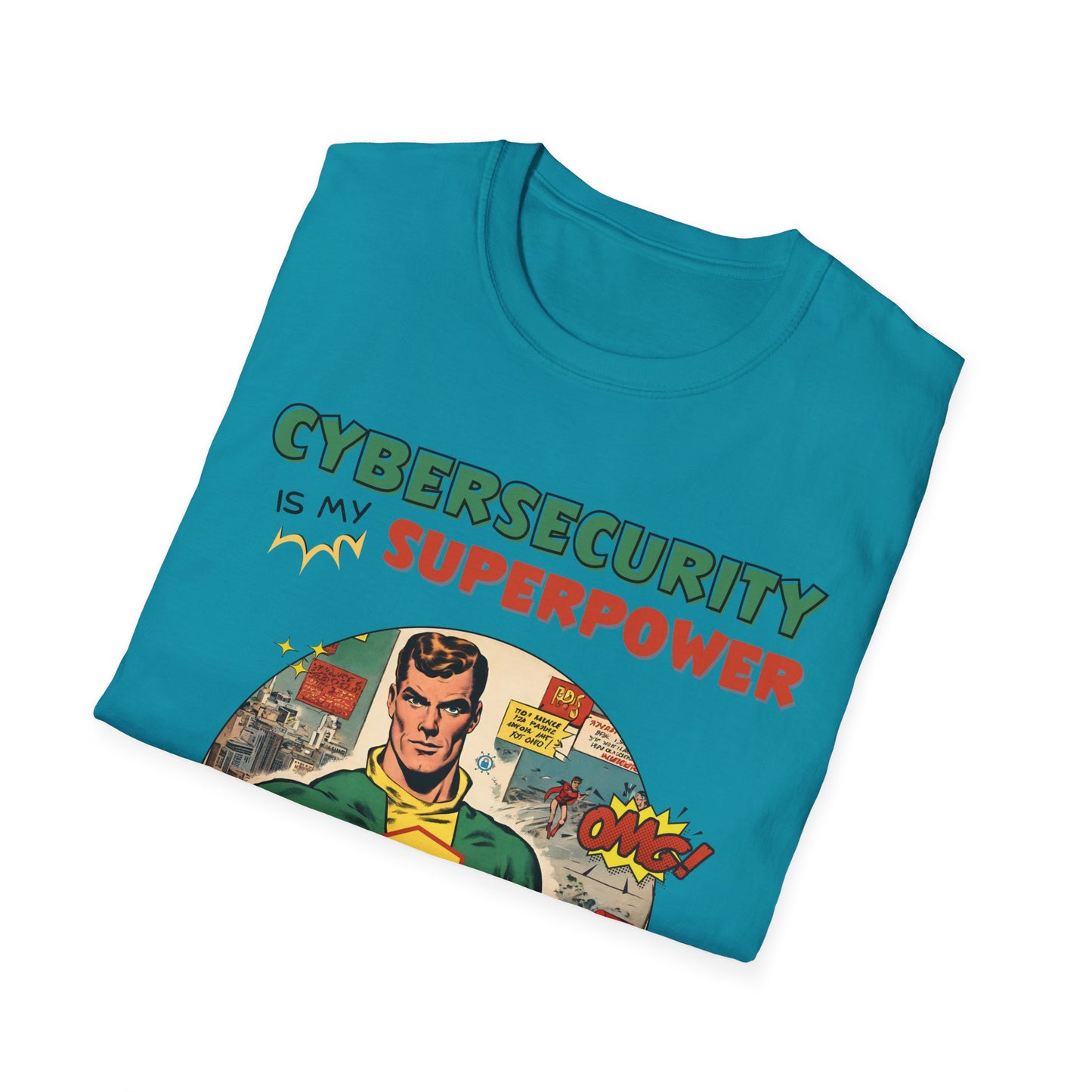 Cyber Security is my Superpower shirt | Cybersecurity Superhero shirt | Vintage Comic book style