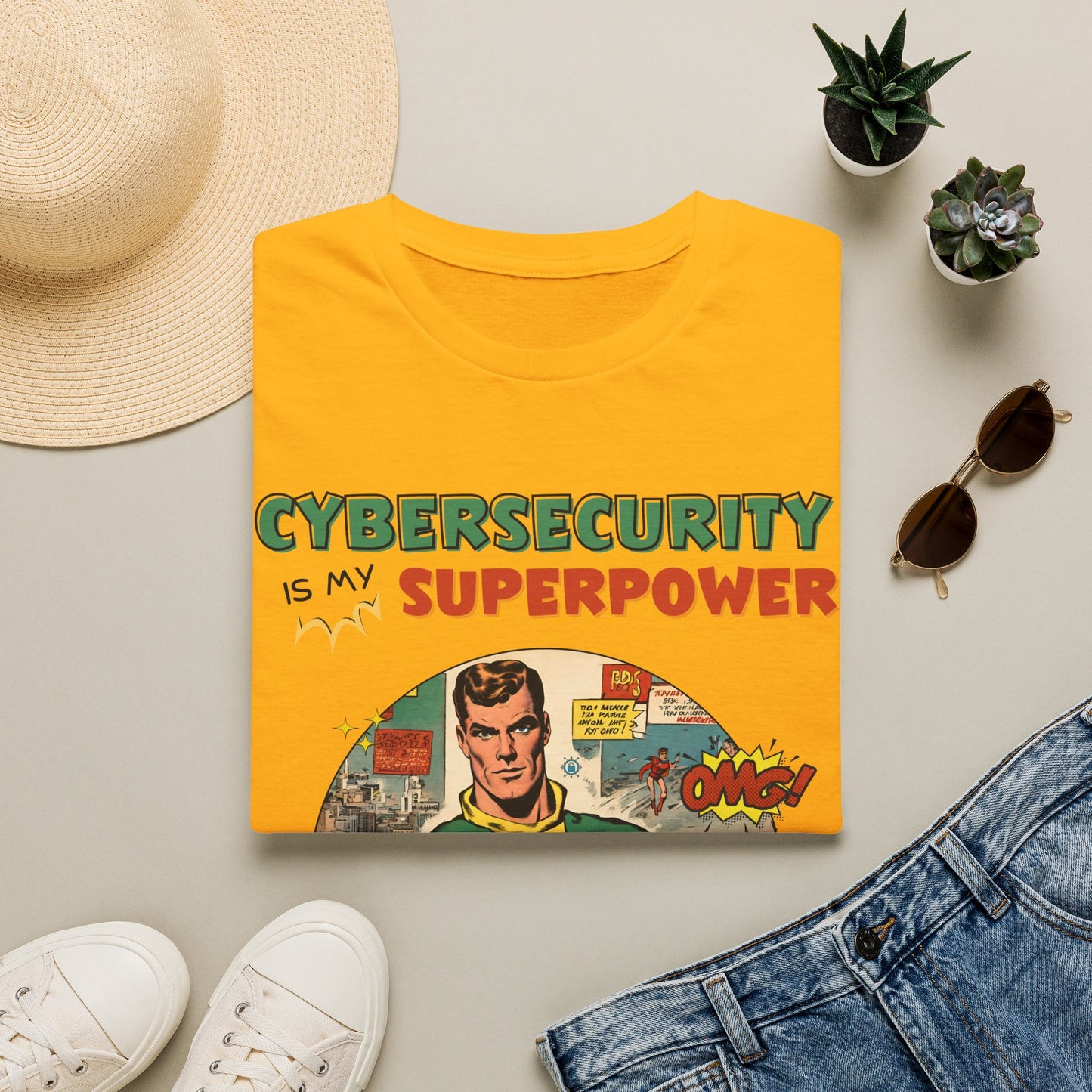 Cyber Security is my Superpower shirt | Cybersecurity Superhero shirt | Vintage Comic book style