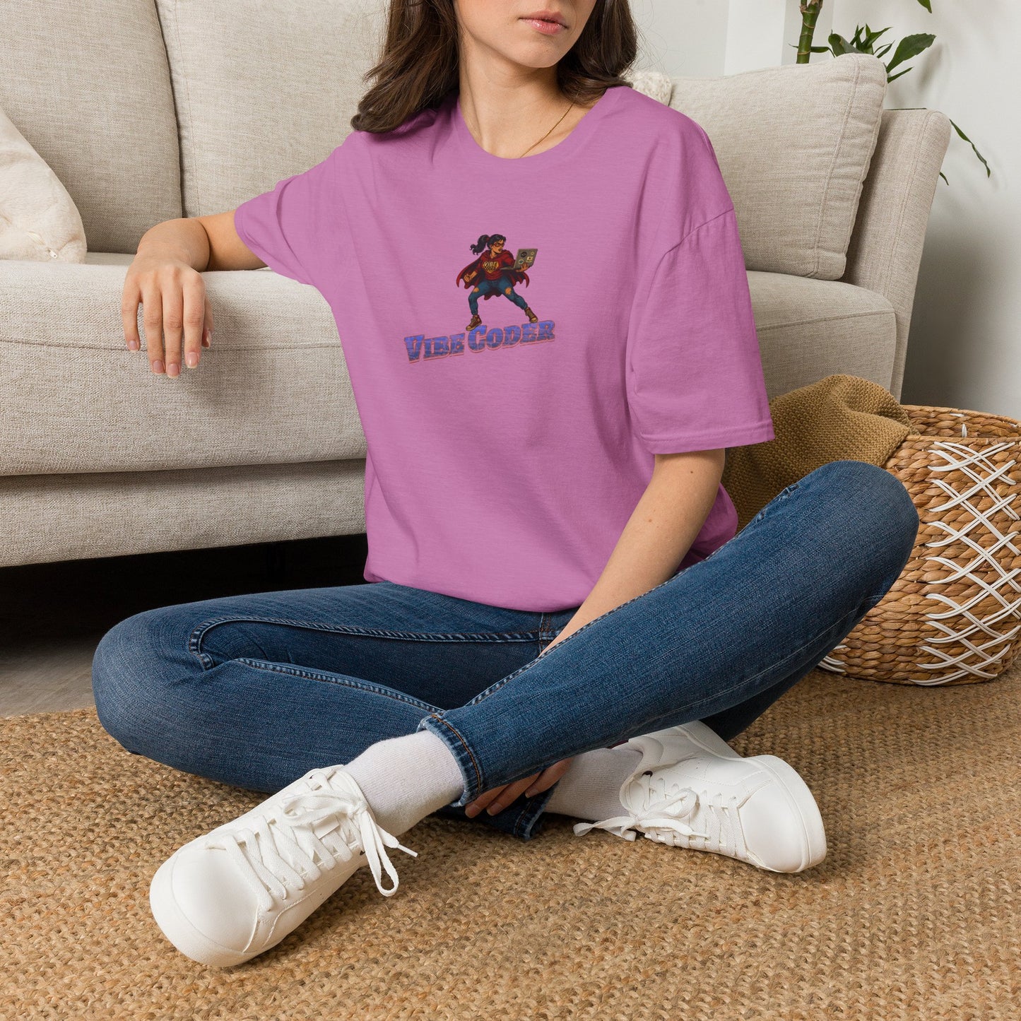 Vibe Coder LIfestyle Shirt | Super Hero Girl Vibe Coding | Funny Tech shirt for Women | Girls in STEM shirt