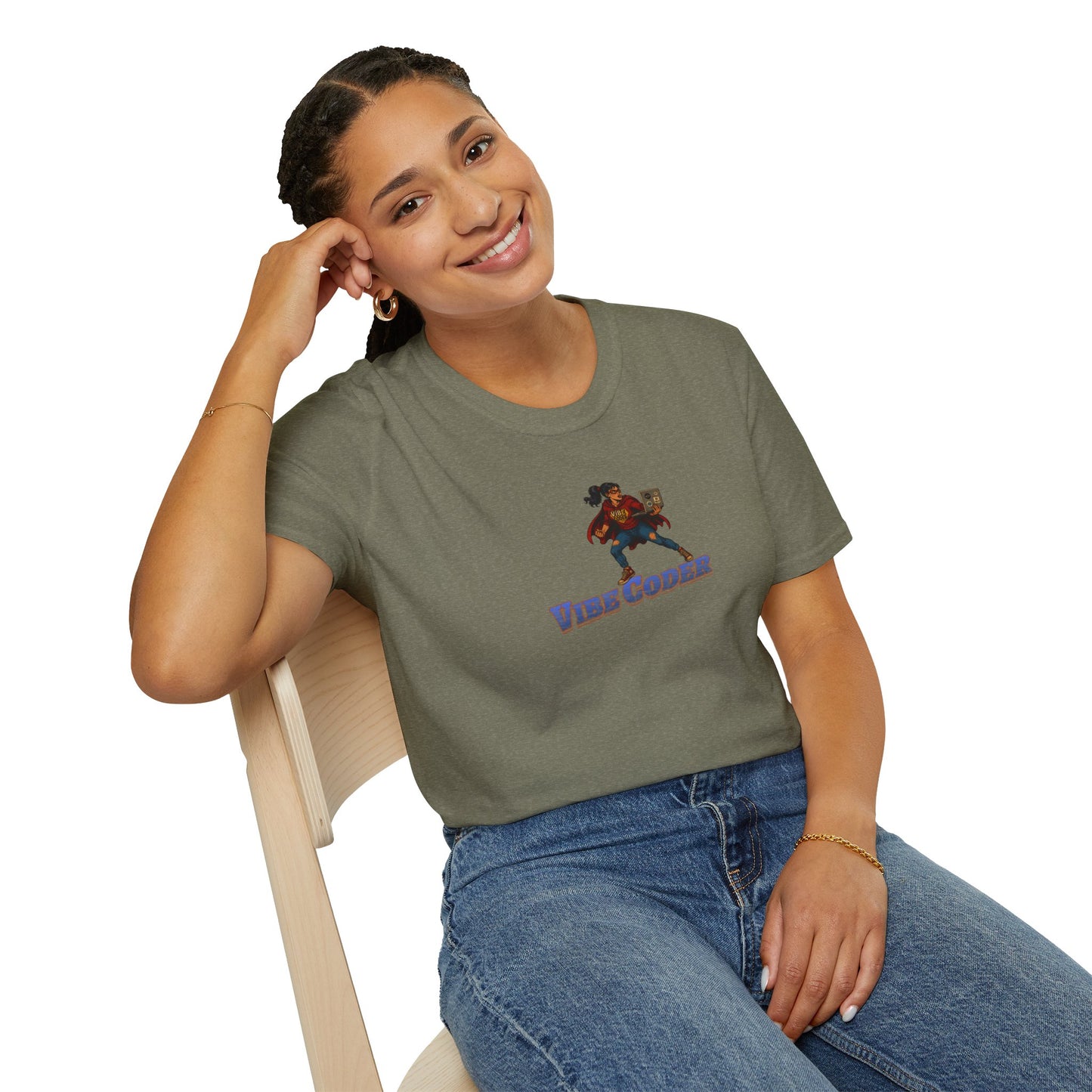 Vibe Coder LIfestyle Shirt | Super Hero Girl Vibe Coding | Funny Tech shirt for Women | Girls in STEM shirt