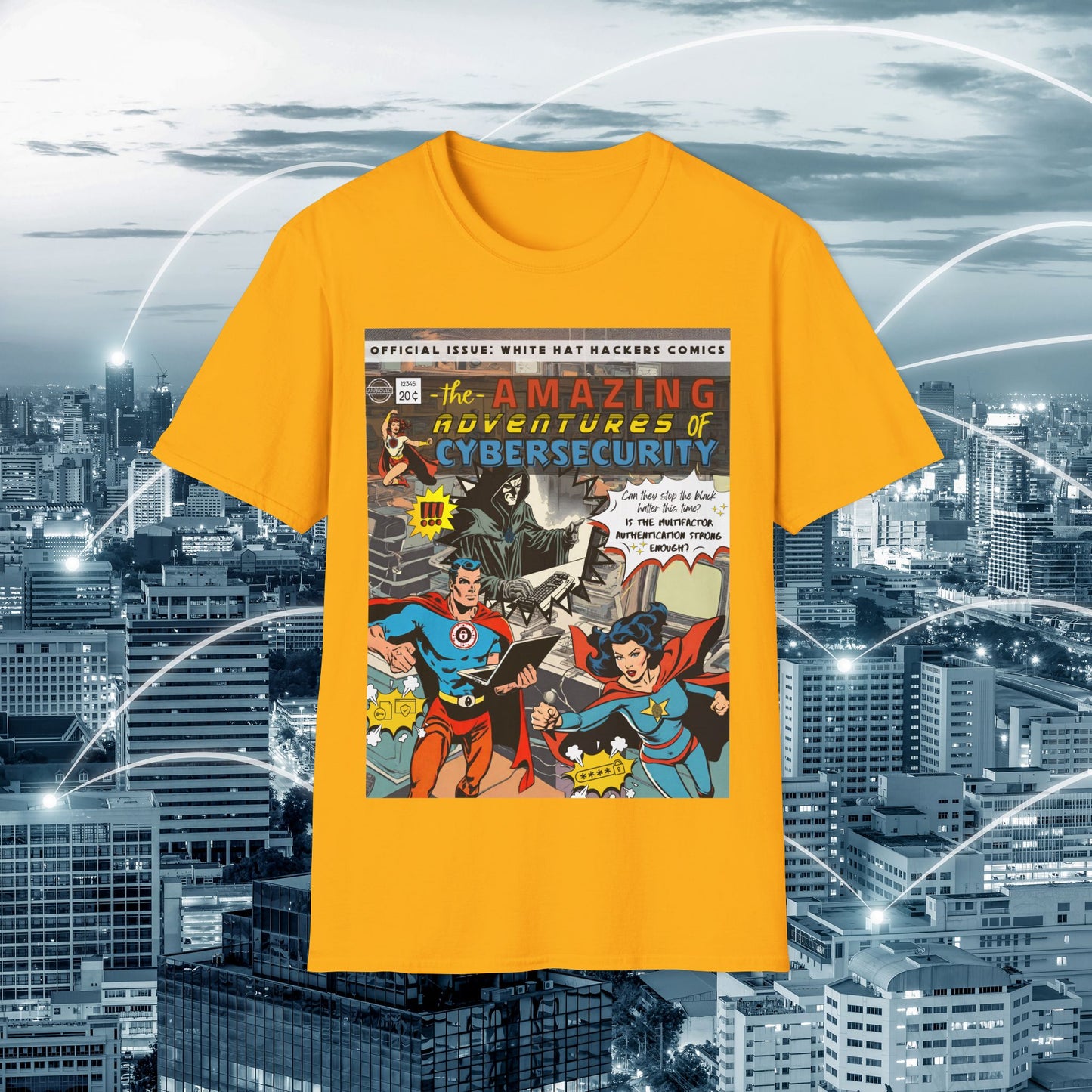 Male Superhero shirt | Vintage Comic Cybersecurity shirt