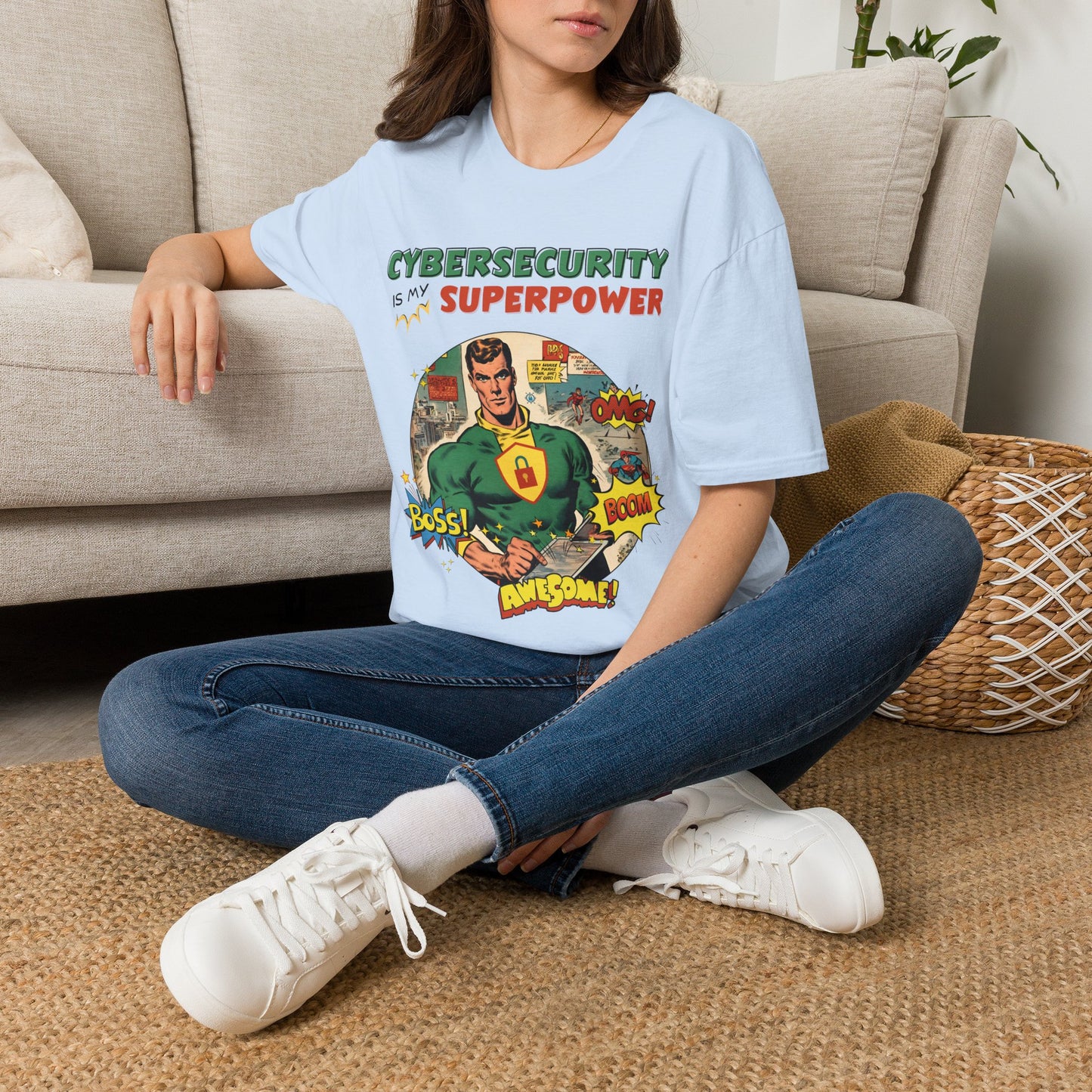 Cyber Security is my Superpower shirt | Cybersecurity Superhero shirt | Vintage Comic book style