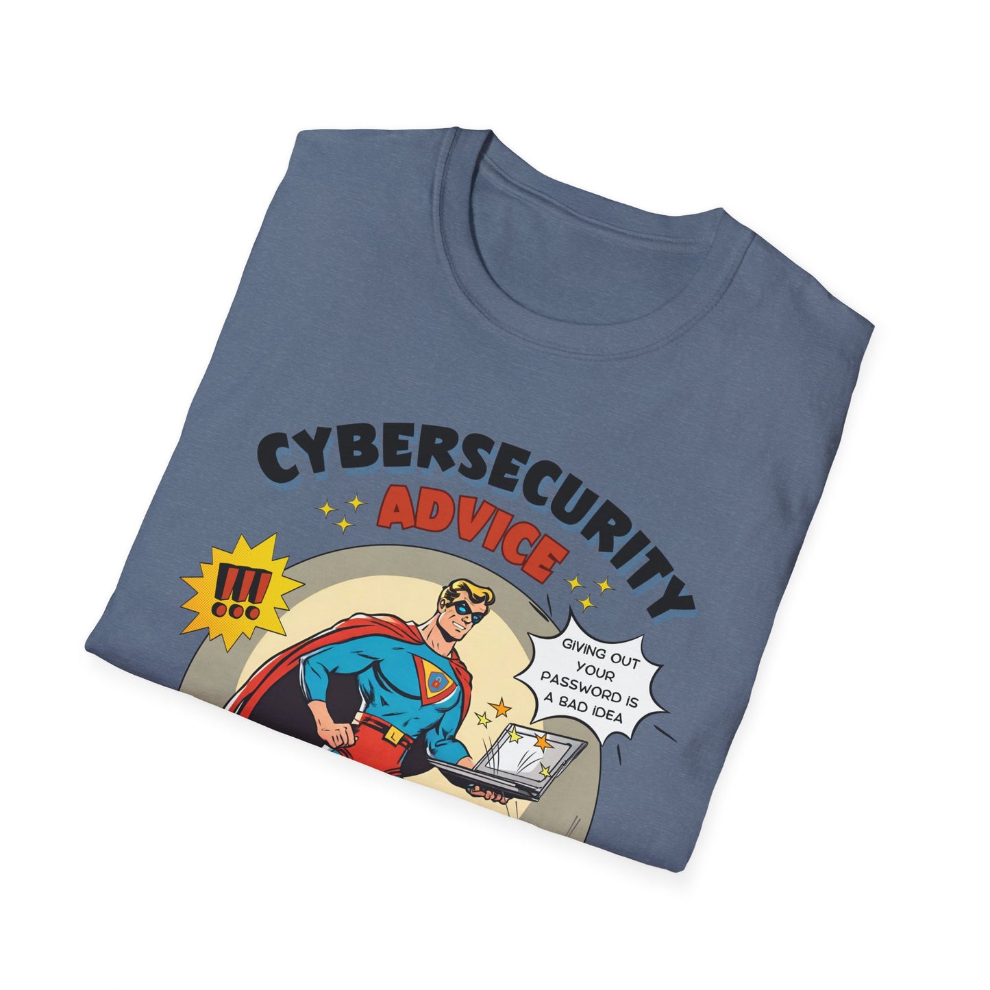 Men in stem Superhero shirt | Male Cybersecurity Advice | Vintage comic style