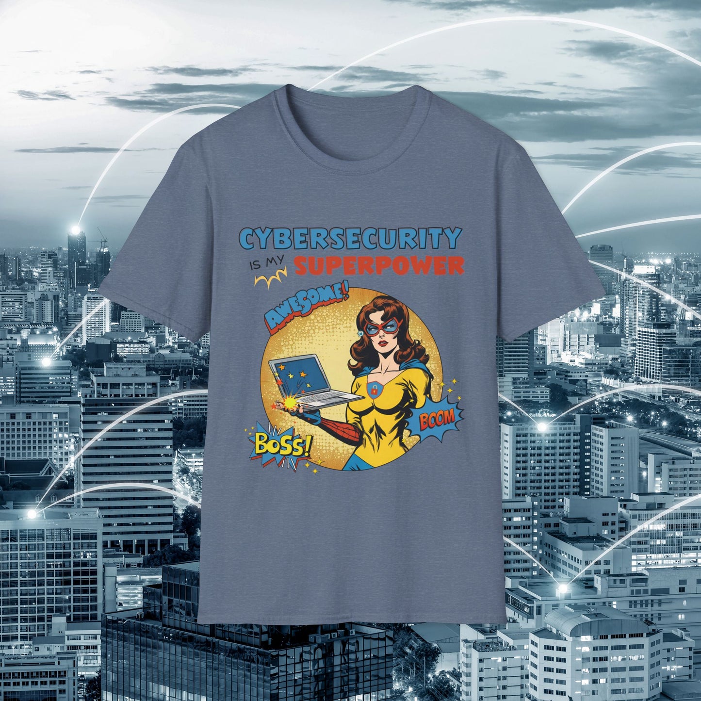 Women in stem  Cyber Security is my Superpower shirt | Cybersecurity Superhero shirt | Vintage Comic book style