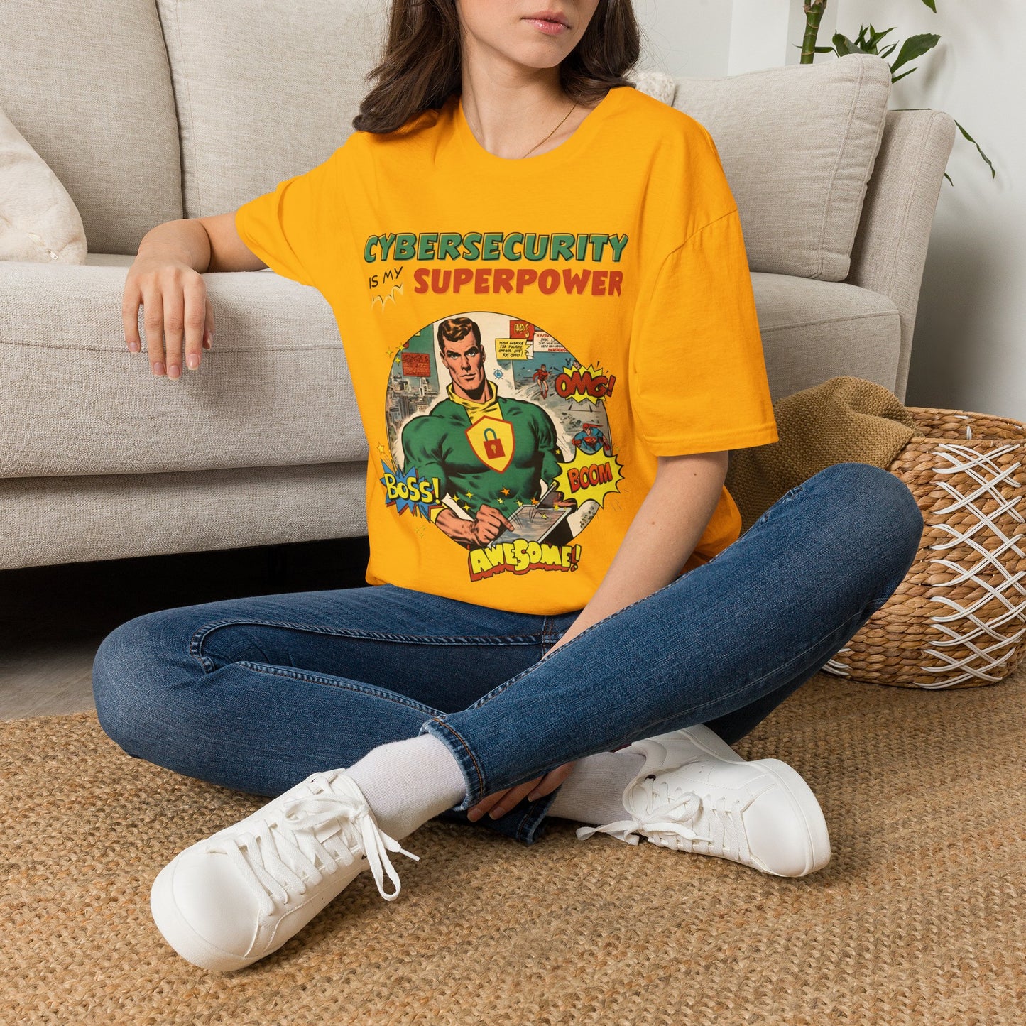 Cyber Security is my Superpower shirt | Cybersecurity Superhero shirt | Vintage Comic book style