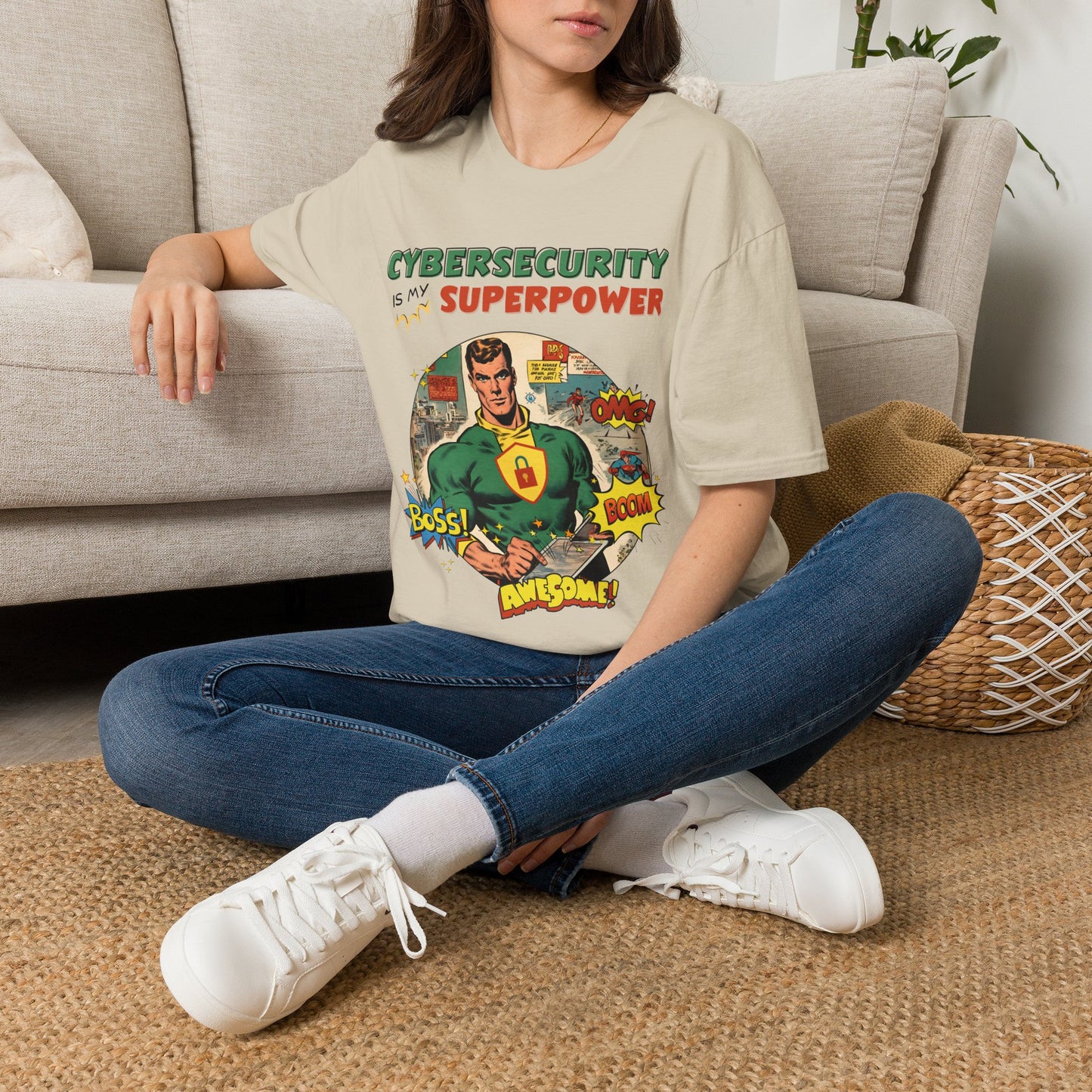Cyber Security is my Superpower shirt | Cybersecurity Superhero shirt | Vintage Comic book style