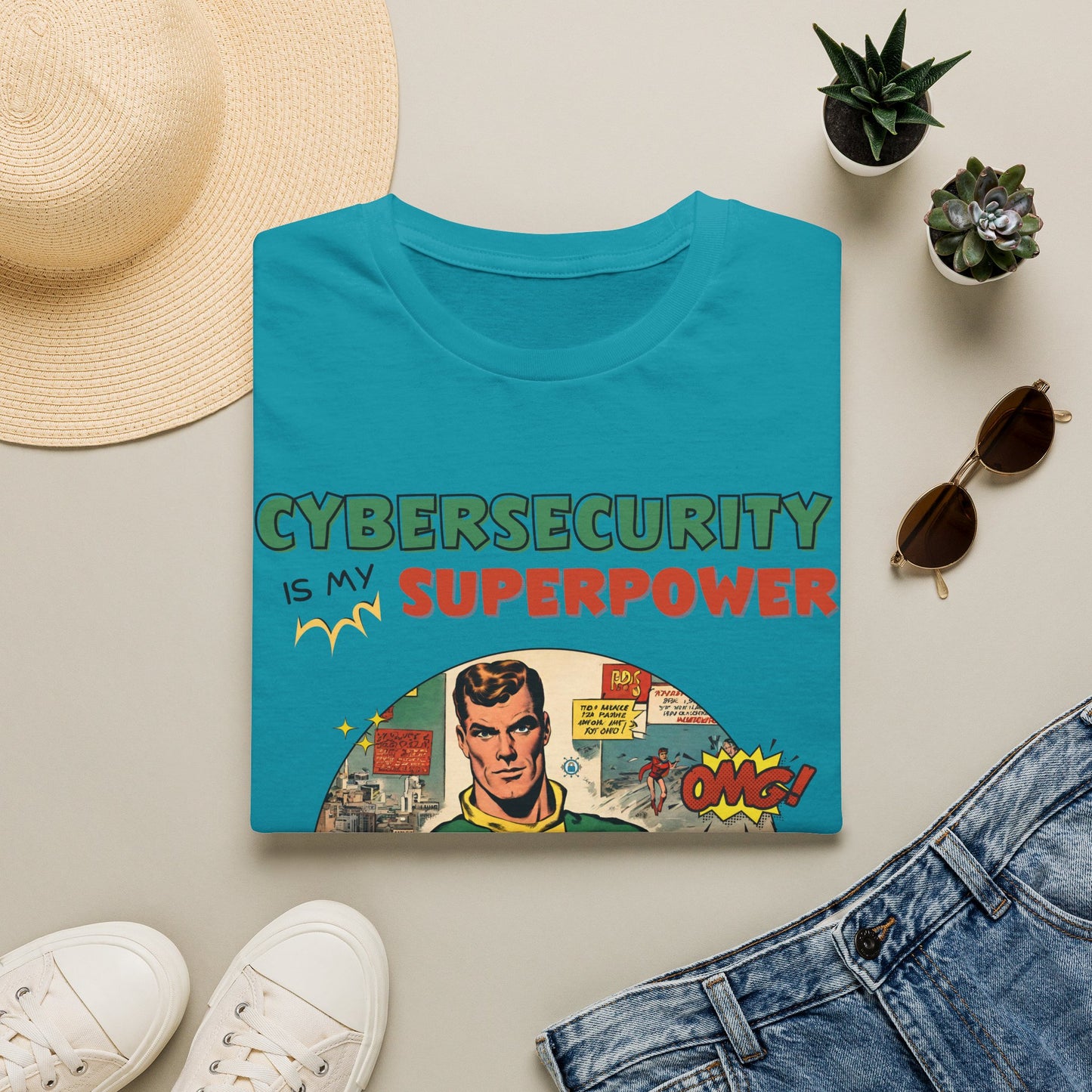 Cyber Security is my Superpower shirt | Cybersecurity Superhero shirt | Vintage Comic book style