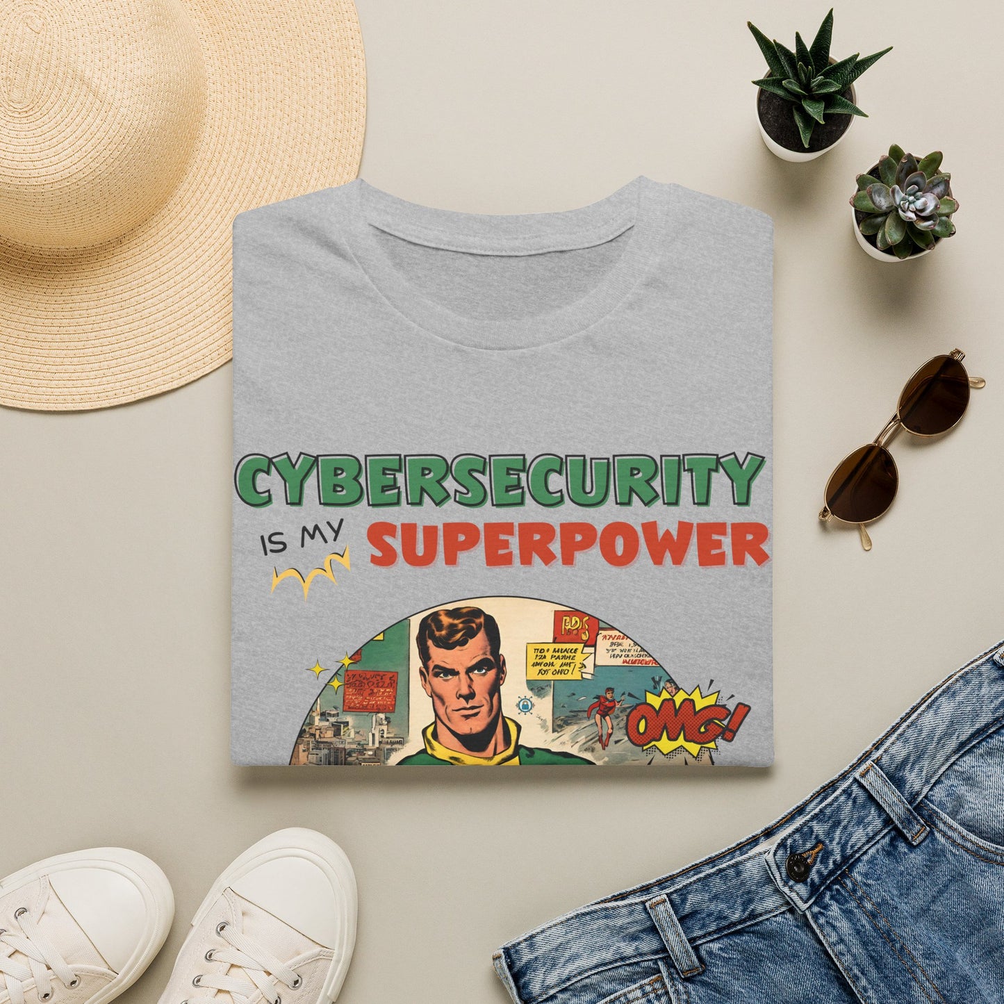 Cyber Security is my Superpower shirt | Cybersecurity Superhero shirt | Vintage Comic book style