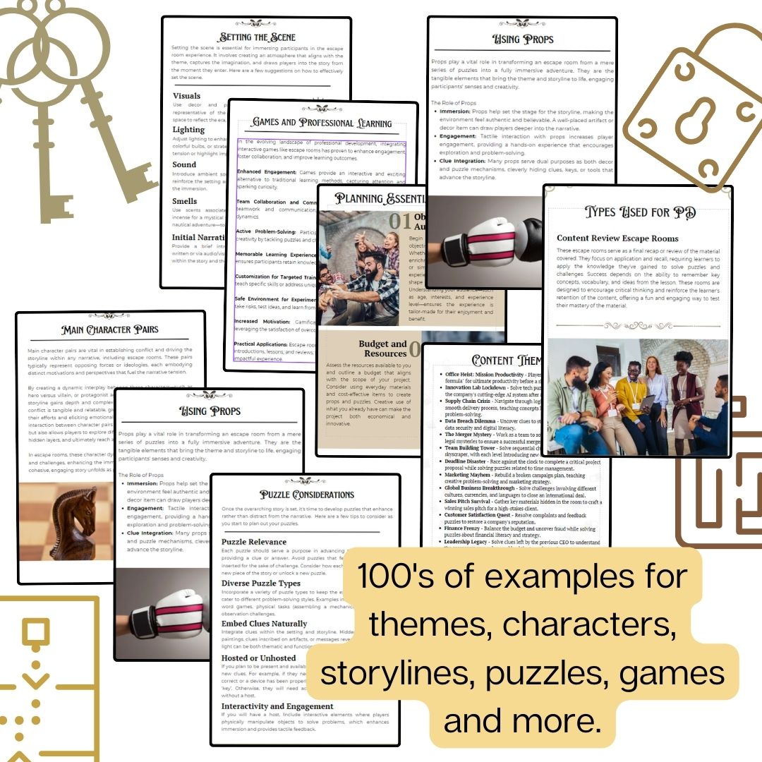 Escape Rooms for Academics Learning: Ultimate Guide to Engaging Learning Experiences & Dynamic Team Building | Instant Download