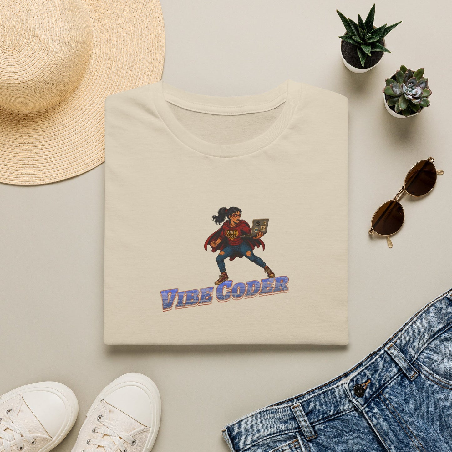Vibe Coder LIfestyle Shirt | Super Hero Girl Vibe Coding | Funny Tech shirt for Women | Girls in STEM shirt