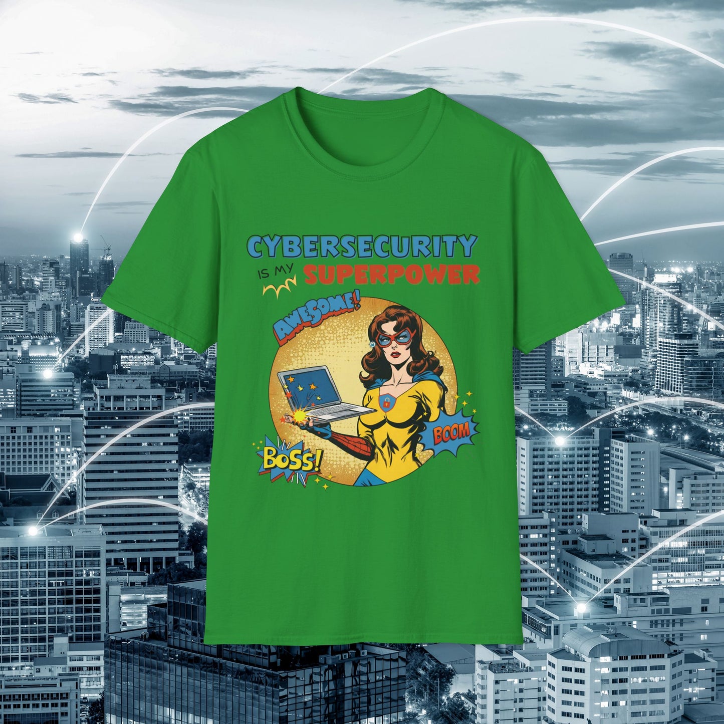 Women in stem  Cyber Security is my Superpower shirt | Cybersecurity Superhero shirt | Vintage Comic book style