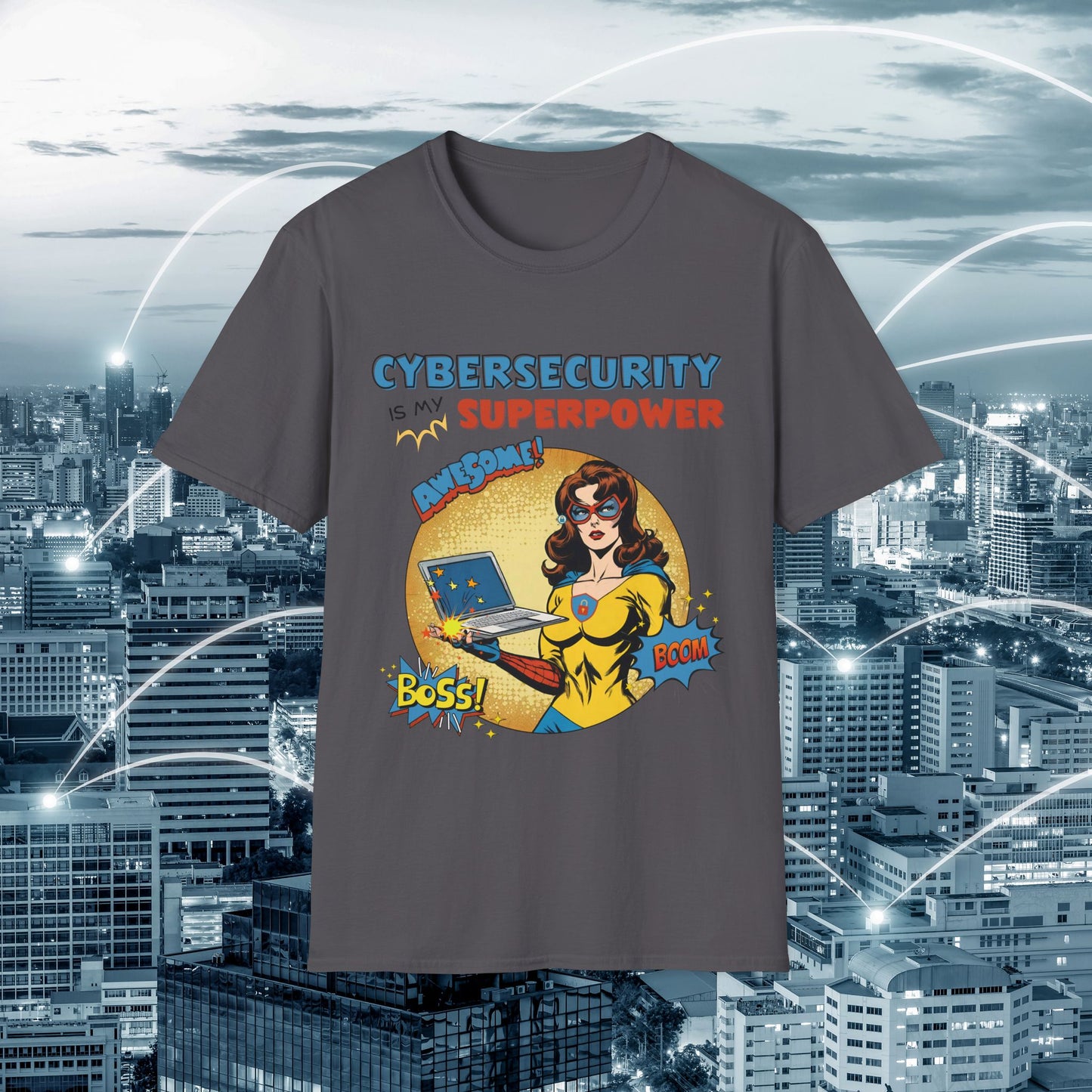 Women in stem  Cyber Security is my Superpower shirt | Cybersecurity Superhero shirt | Vintage Comic book style