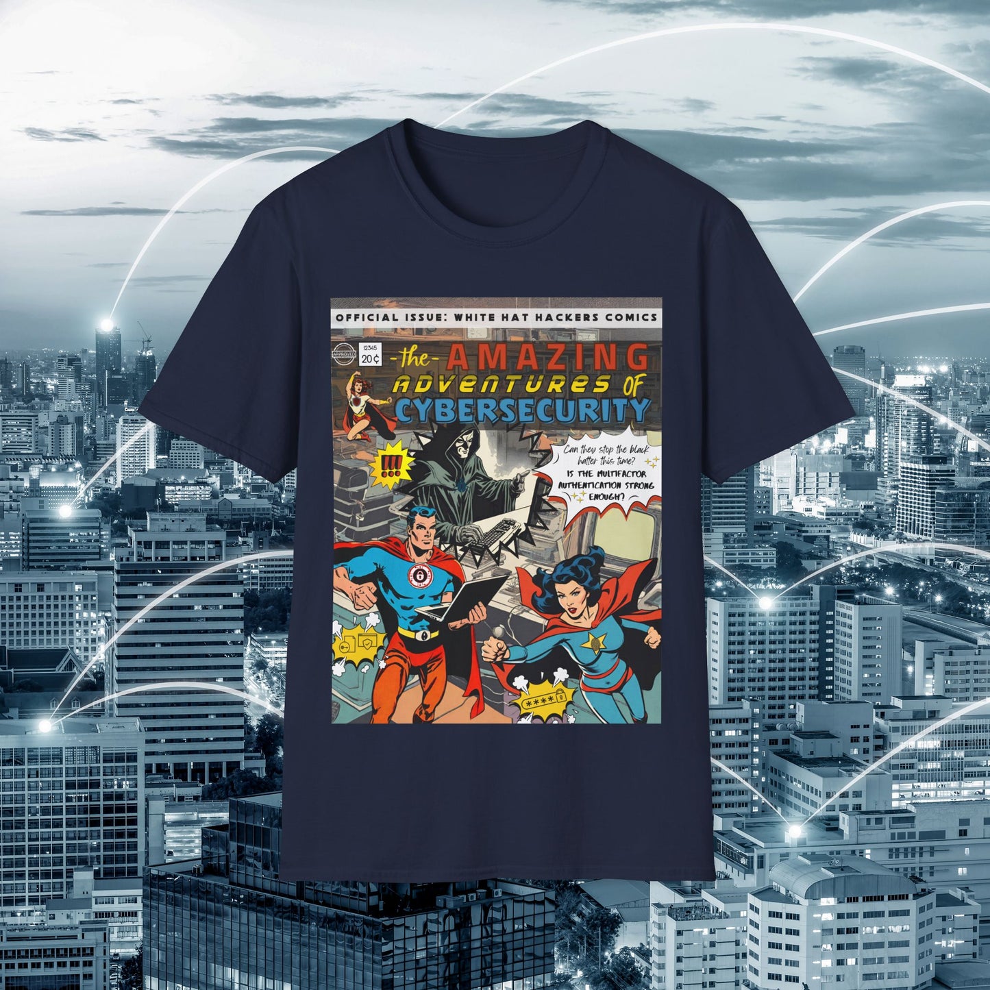 Male Superhero shirt | Vintage Comic Cybersecurity shirt