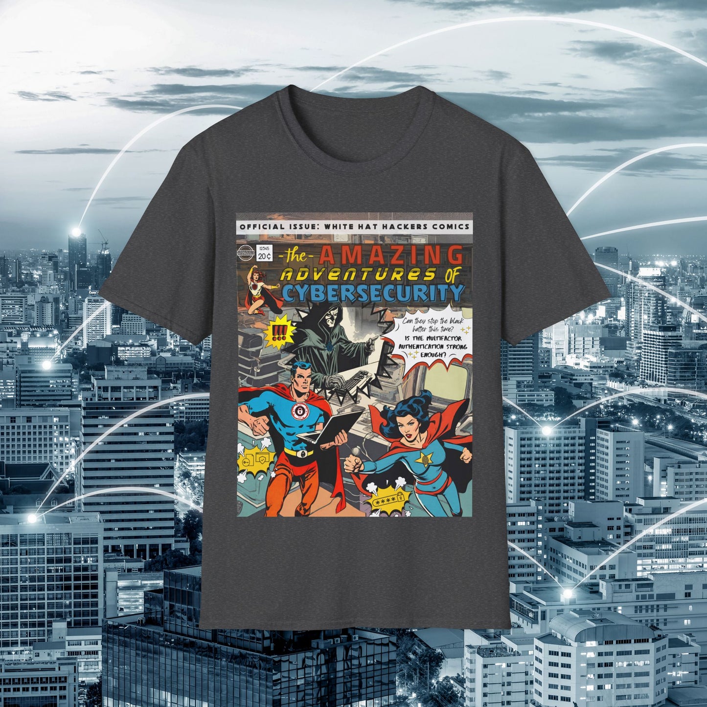 Male Superhero shirt | Vintage Comic Cybersecurity shirt