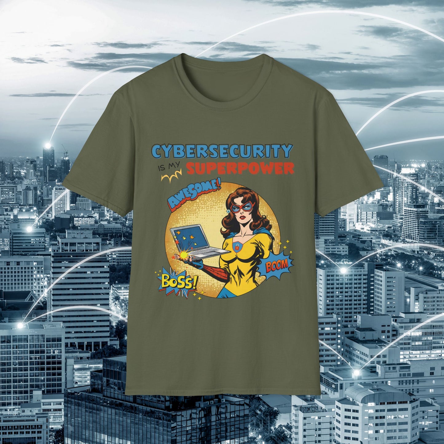 Women in stem  Cyber Security is my Superpower shirt | Cybersecurity Superhero shirt | Vintage Comic book style