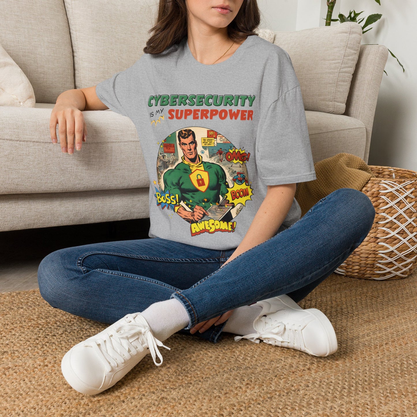 Cyber Security is my Superpower shirt | Cybersecurity Superhero shirt | Vintage Comic book style