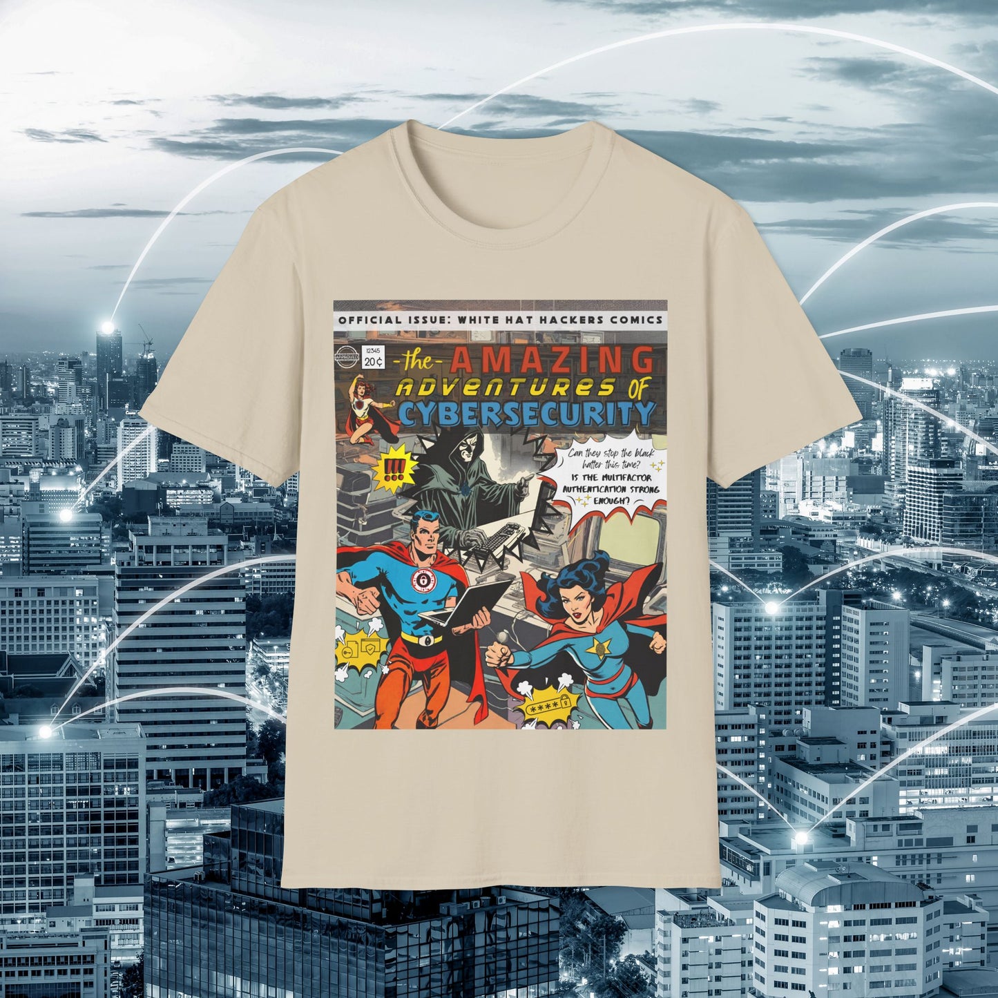 Male Superhero shirt | Vintage Comic Cybersecurity shirt