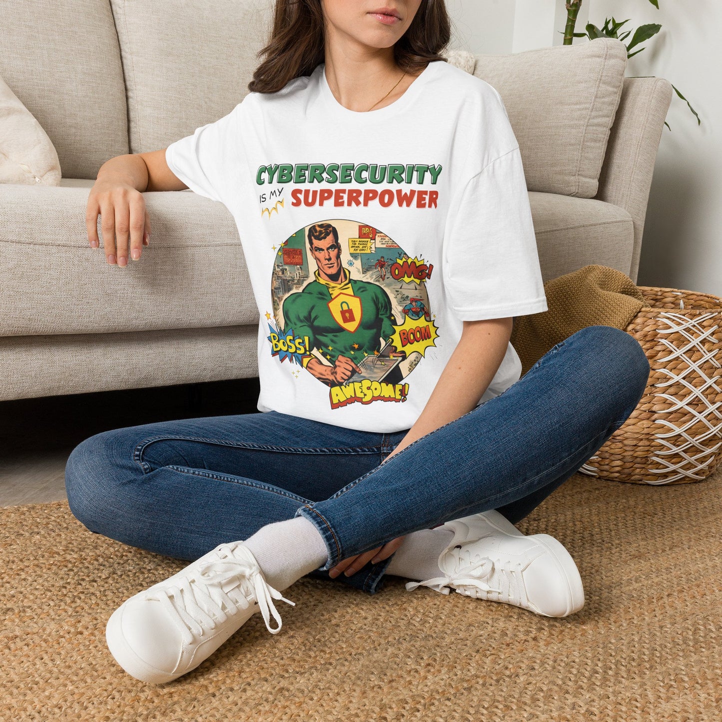 Cyber Security is my Superpower shirt | Cybersecurity Superhero shirt | Vintage Comic book style