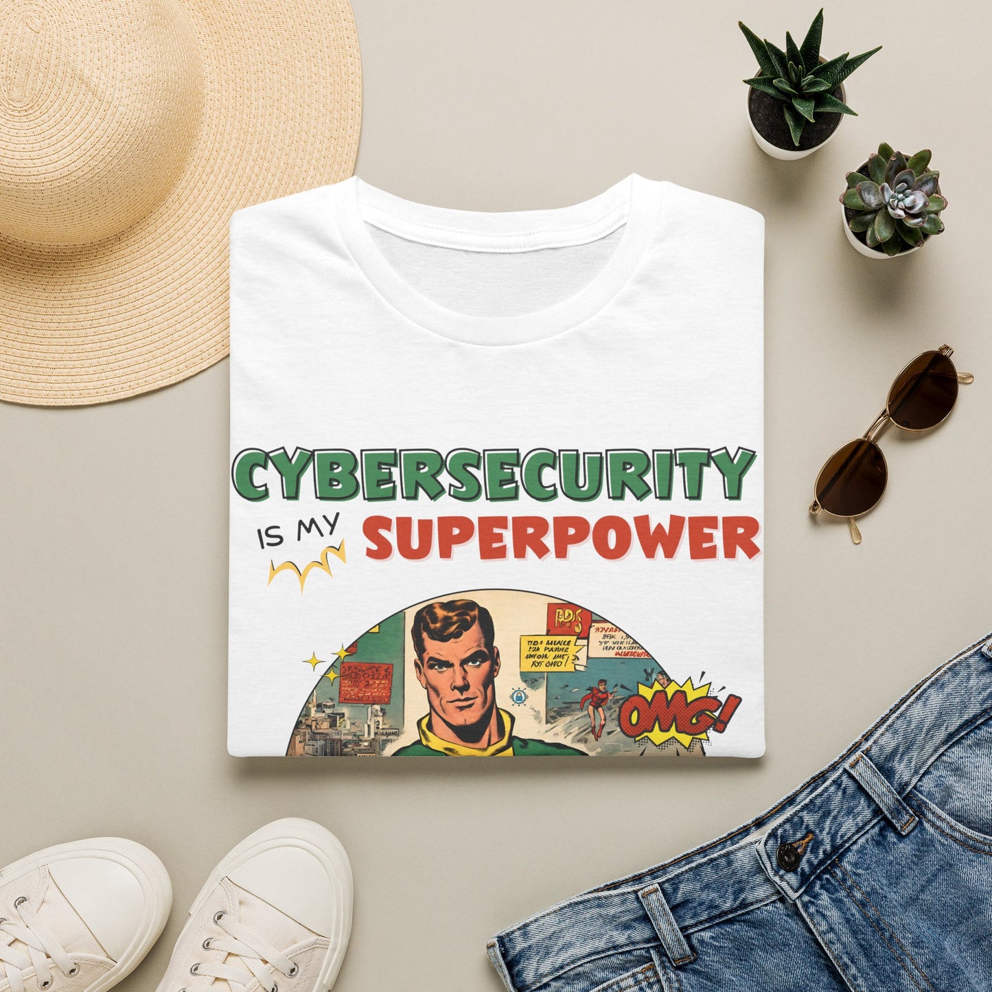 Cyber Security is my Superpower shirt | Cybersecurity Superhero shirt | Vintage Comic book style