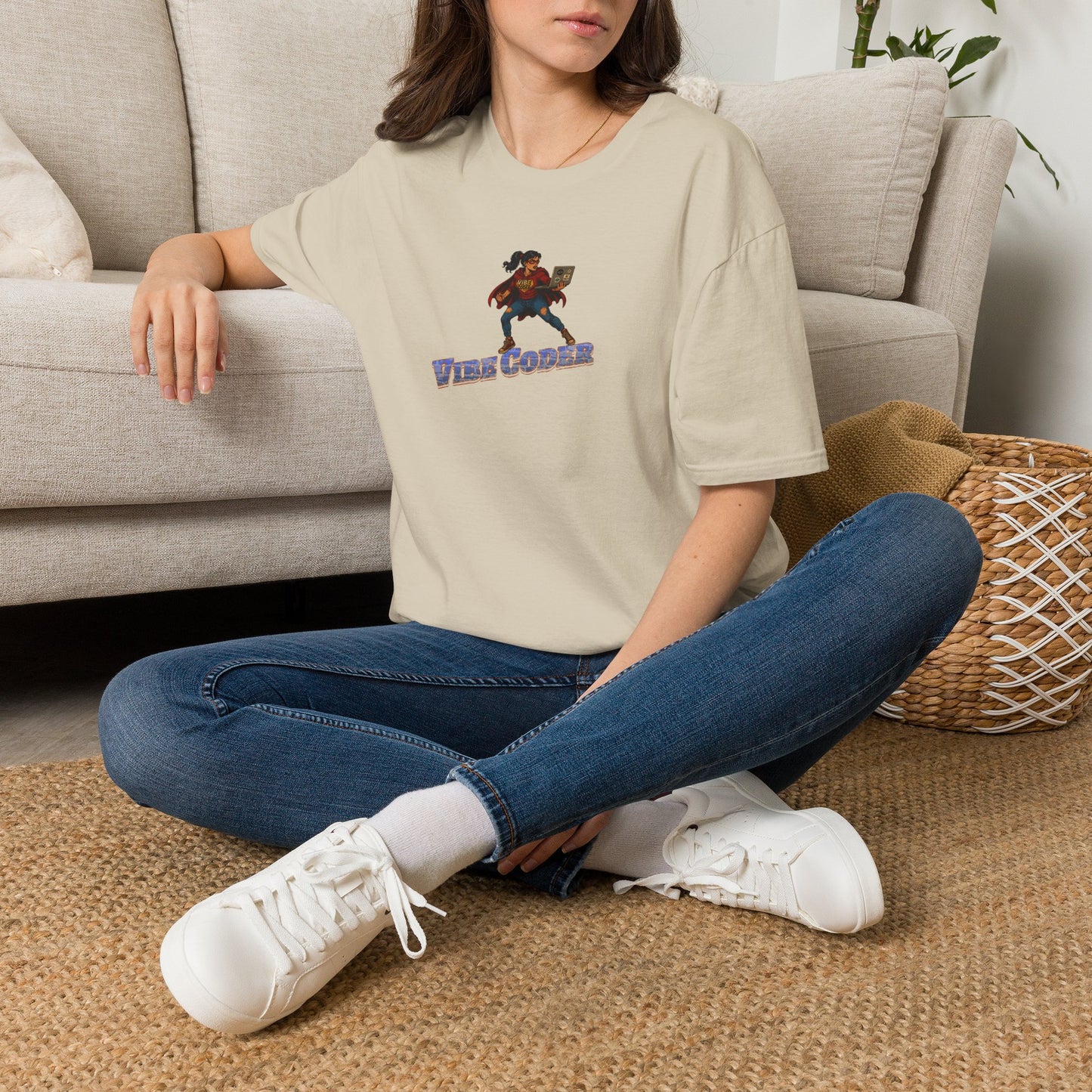 Vibe Coder LIfestyle Shirt | Super Hero Girl Vibe Coding | Funny Tech shirt for Women | Girls in STEM shirt