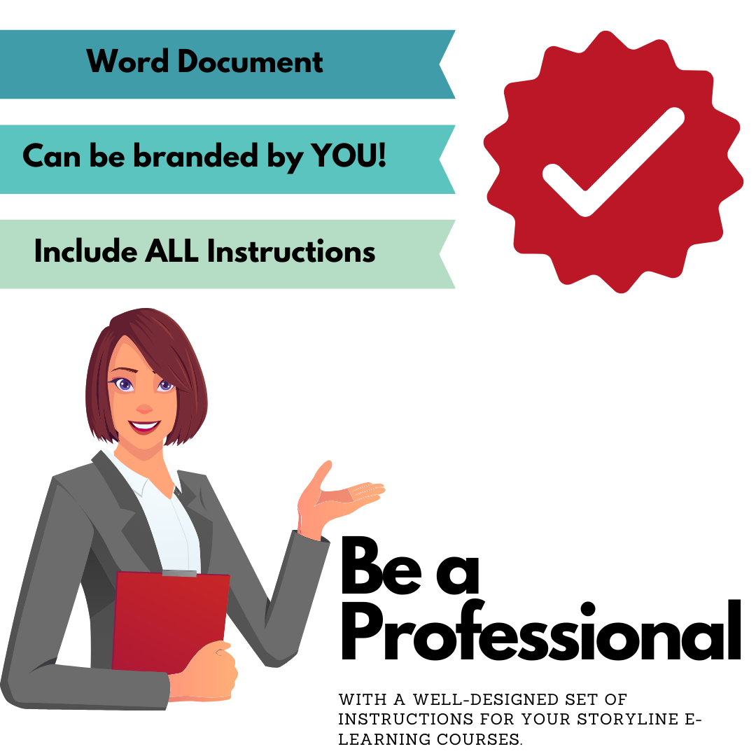 Accessibility: Instructions to Include with an Articulate Storyline SCORM course | Reusable Word document | Instant Download