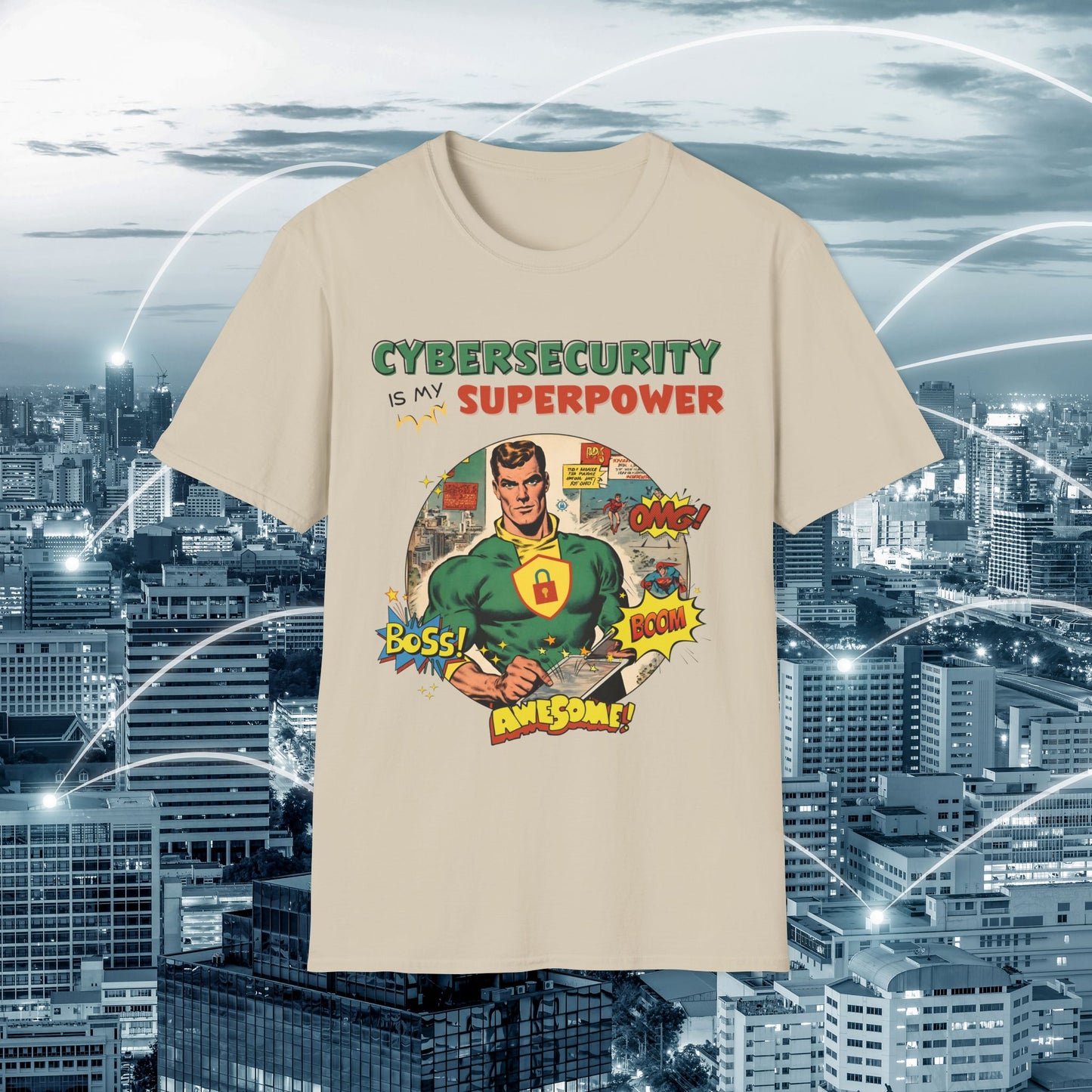 Cyber Security is my Superpower shirt | Cybersecurity Superhero shirt | Vintage Comic book style