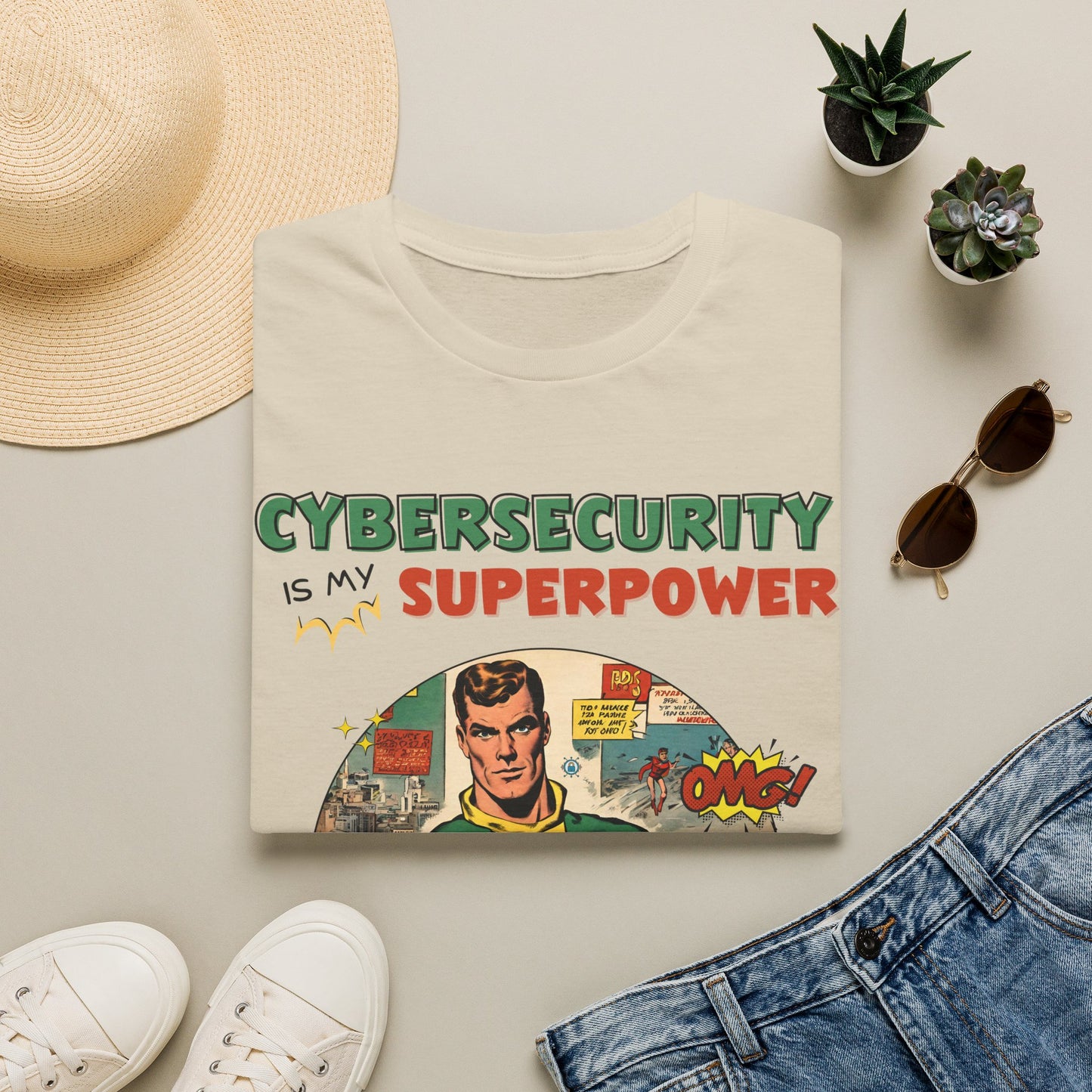 Cyber Security is my Superpower shirt | Cybersecurity Superhero shirt | Vintage Comic book style