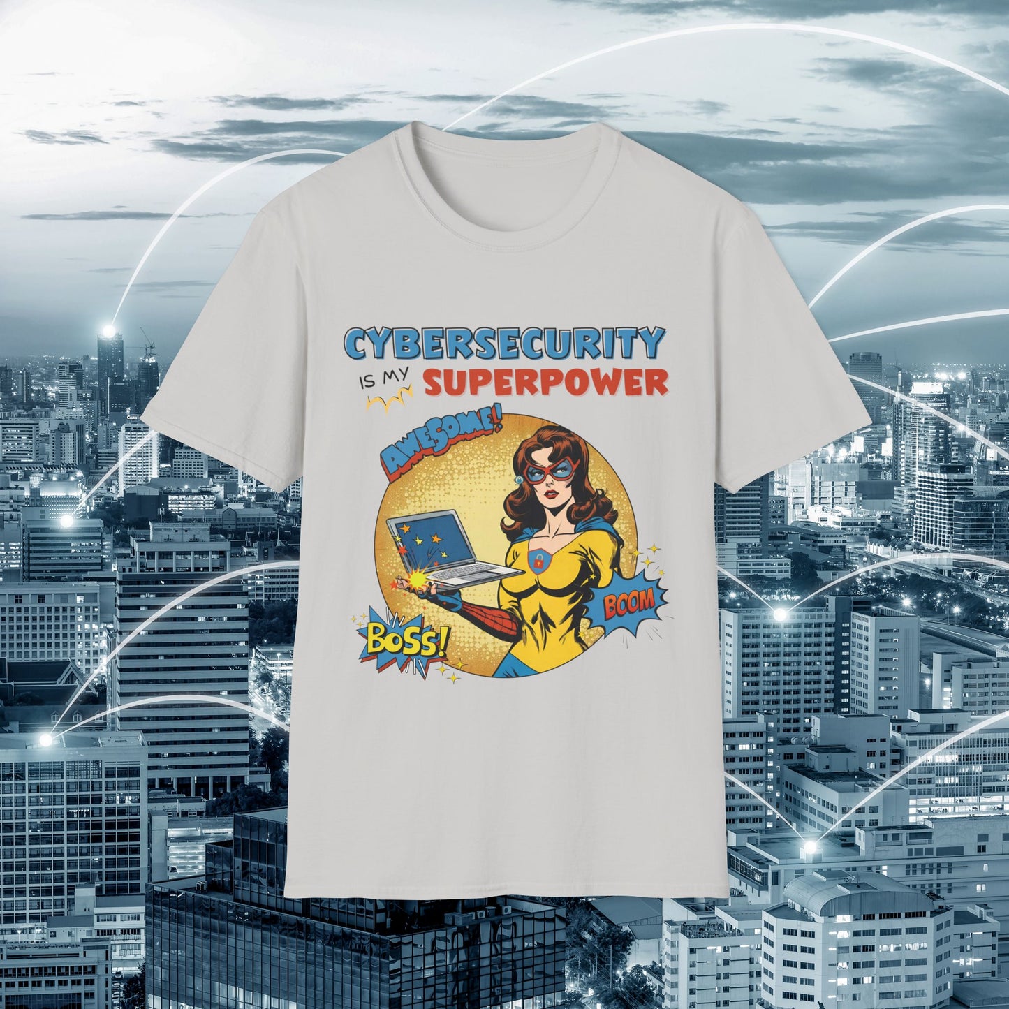 Women in stem  Cyber Security is my Superpower shirt | Cybersecurity Superhero shirt | Vintage Comic book style