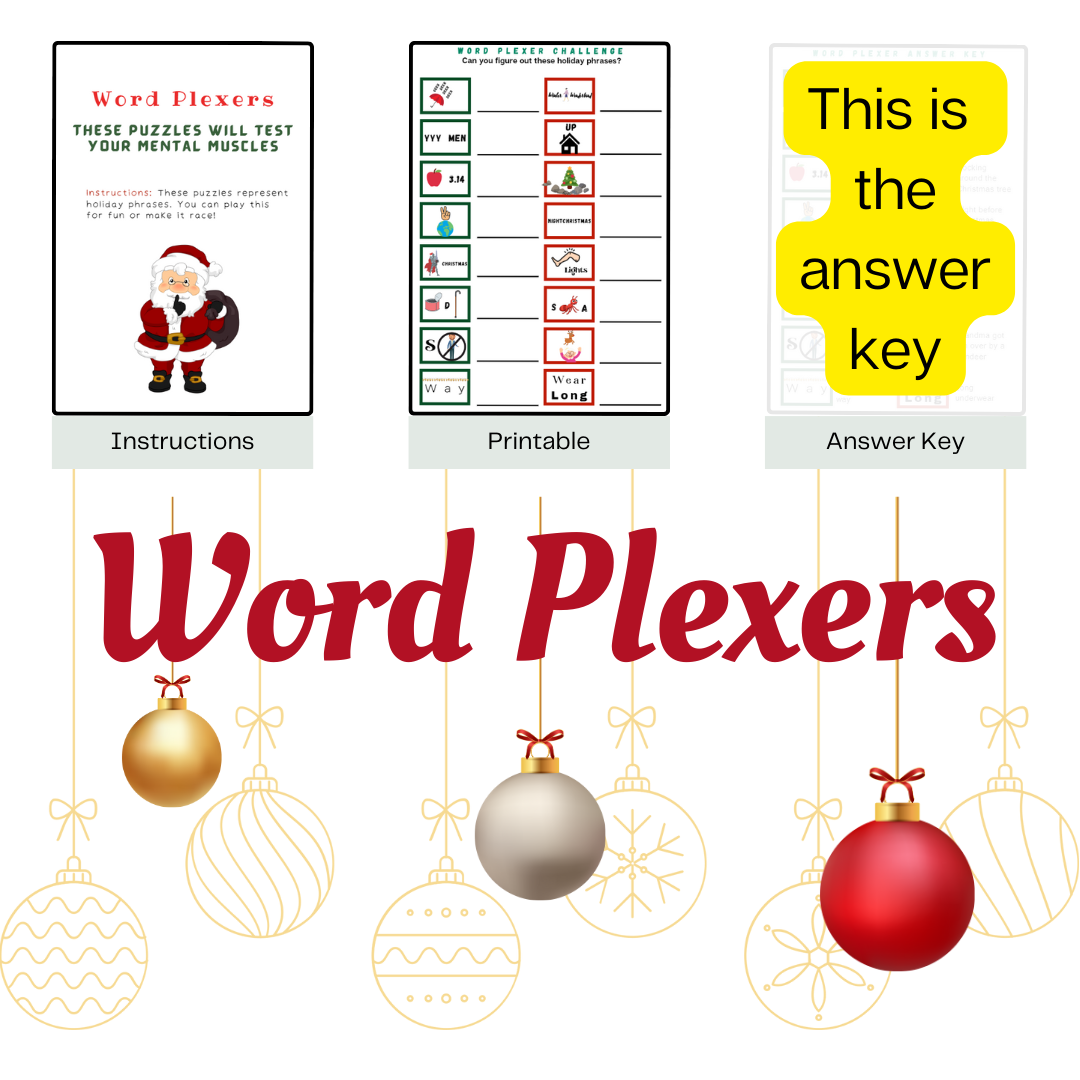 Christmas Games Set 4: 10 Printables for Office or Family Parties | Ugly Sweater Name | Who is like Santa | Cell Phone | Instant Download