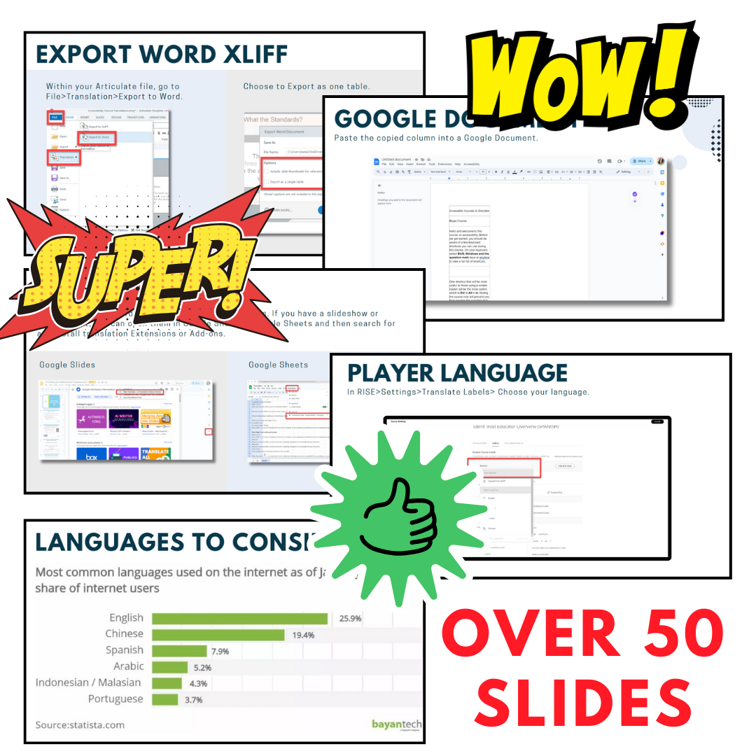 ELearning Resource: Learn to Translate Your Videos Audio Subtitle Articulate Storyline XLIFF Files | Online Translation | Instant Download