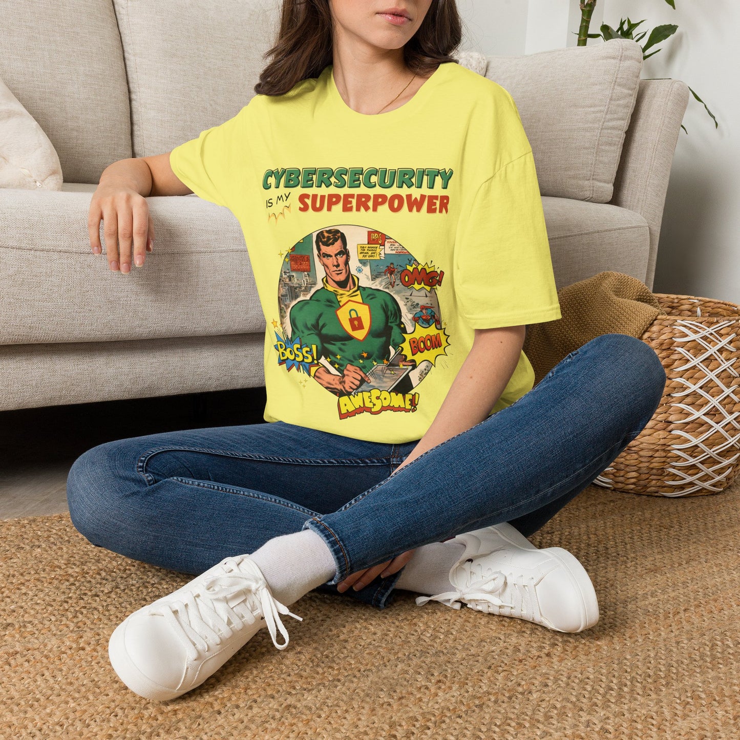 Cyber Security is my Superpower shirt | Cybersecurity Superhero shirt | Vintage Comic book style