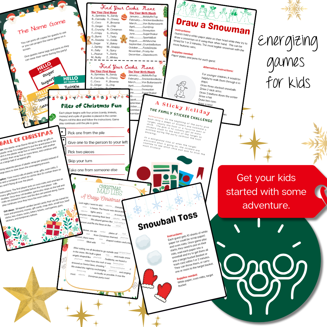Christmas Games Set 6: 10 High-Energy Low Prep Christmas Games for Kids Tweens & Teens | Holiday Classroom Games | Team Challenge Idea | Instant Download
