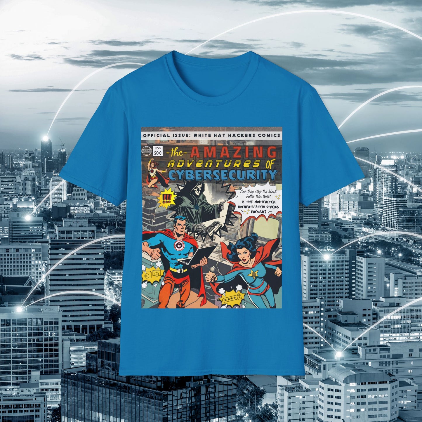 Male Superhero shirt | Vintage Comic Cybersecurity shirt