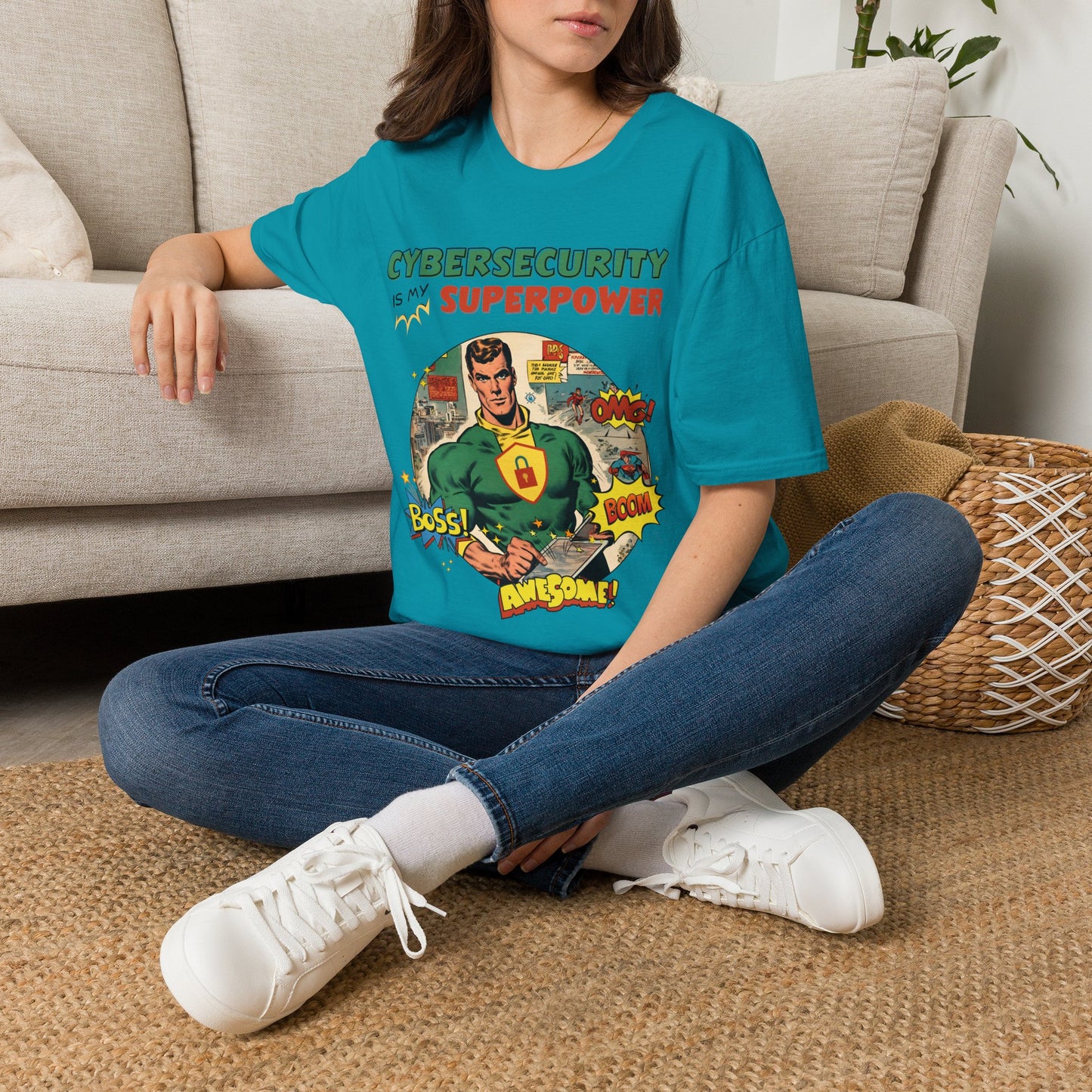 Cyber Security is my Superpower shirt | Cybersecurity Superhero shirt | Vintage Comic book style