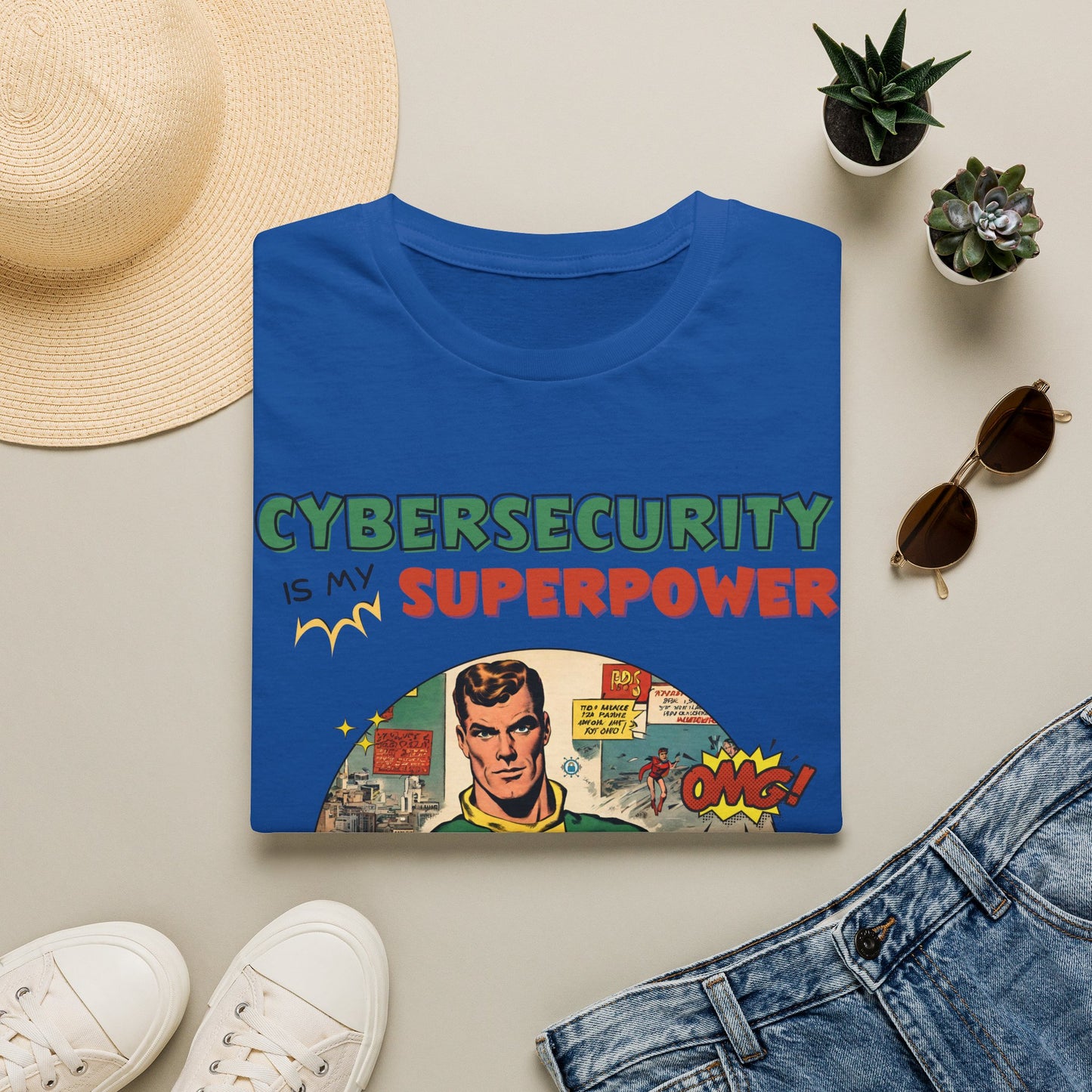Cyber Security is my Superpower shirt | Cybersecurity Superhero shirt | Vintage Comic book style