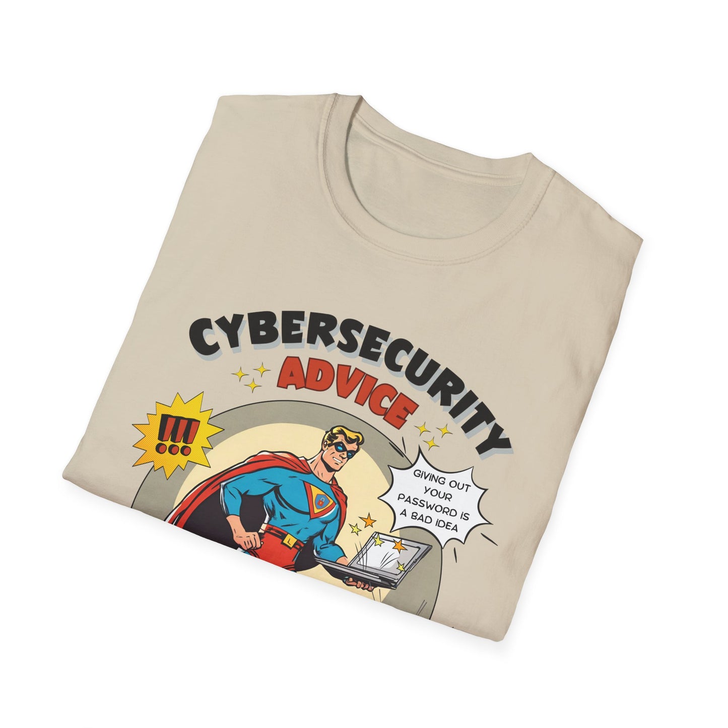 Men in stem Superhero shirt | Male Cybersecurity Advice | Vintage comic style